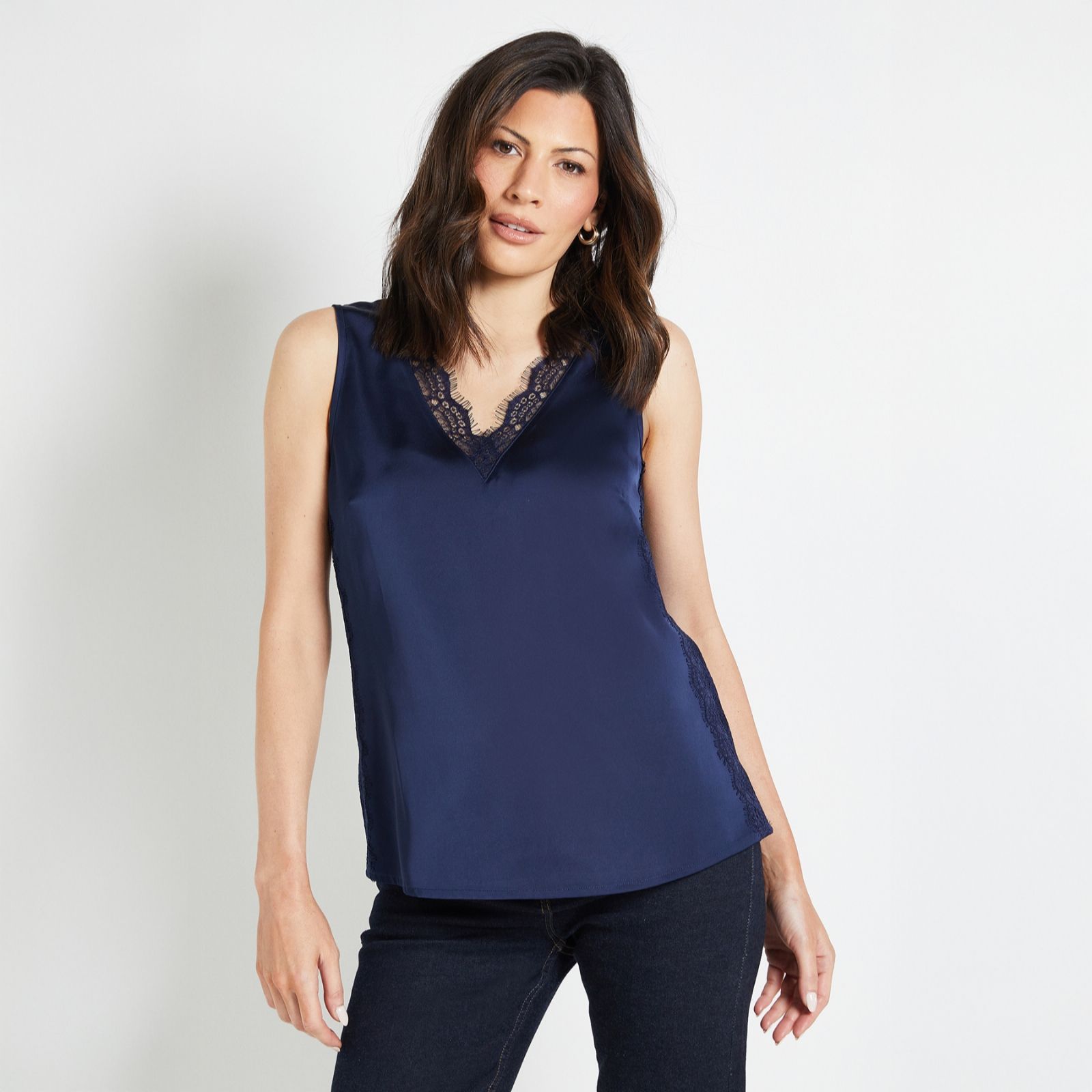 Wallis Lace Trim Satin Cami Top