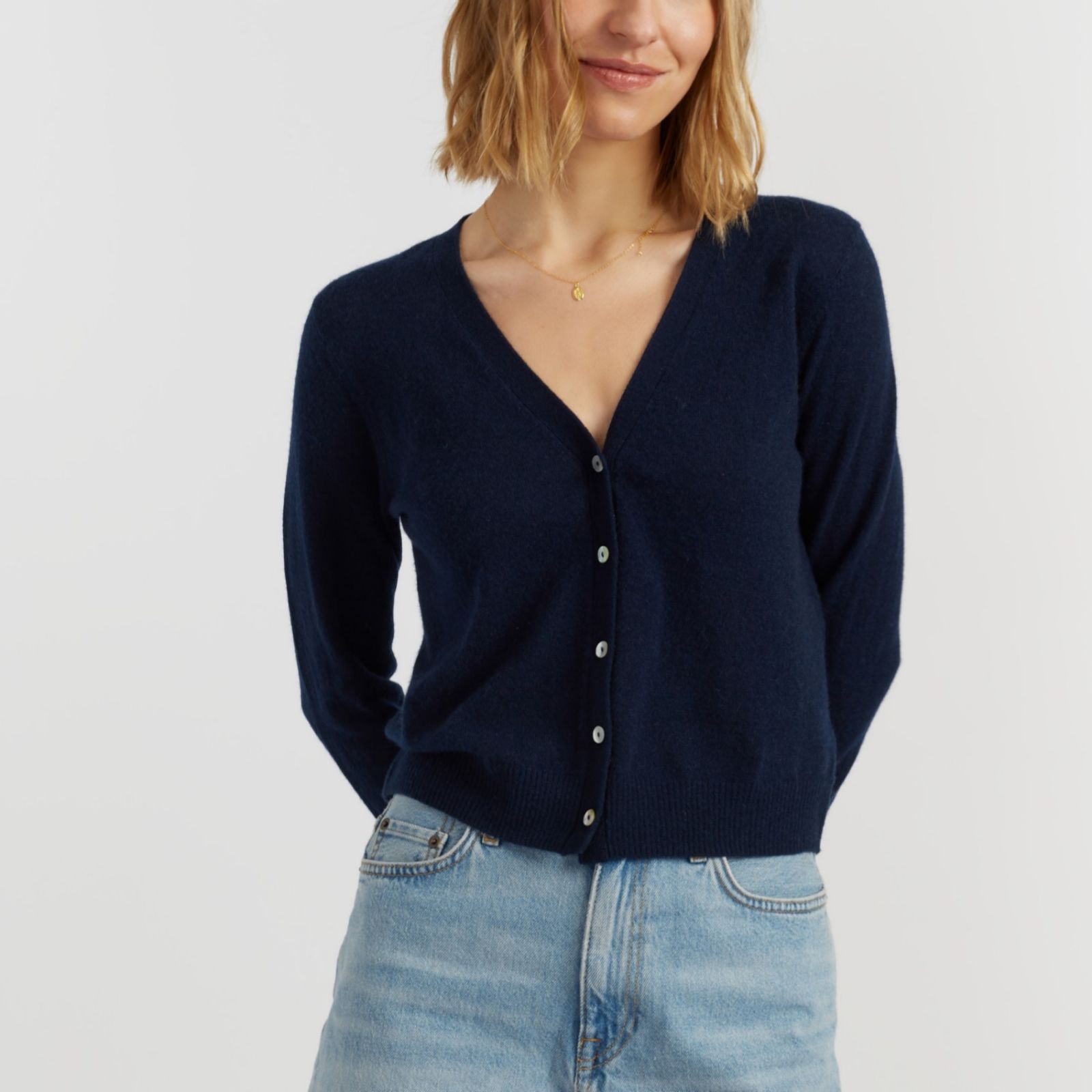 Chinti & Parker 100% Cashmere V-Neck Button Up Cardigan