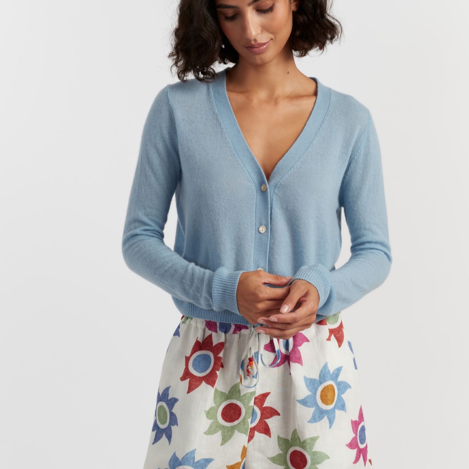 Chinti & Parker 100% Cashmere V-Neck Button Up Cardigan
