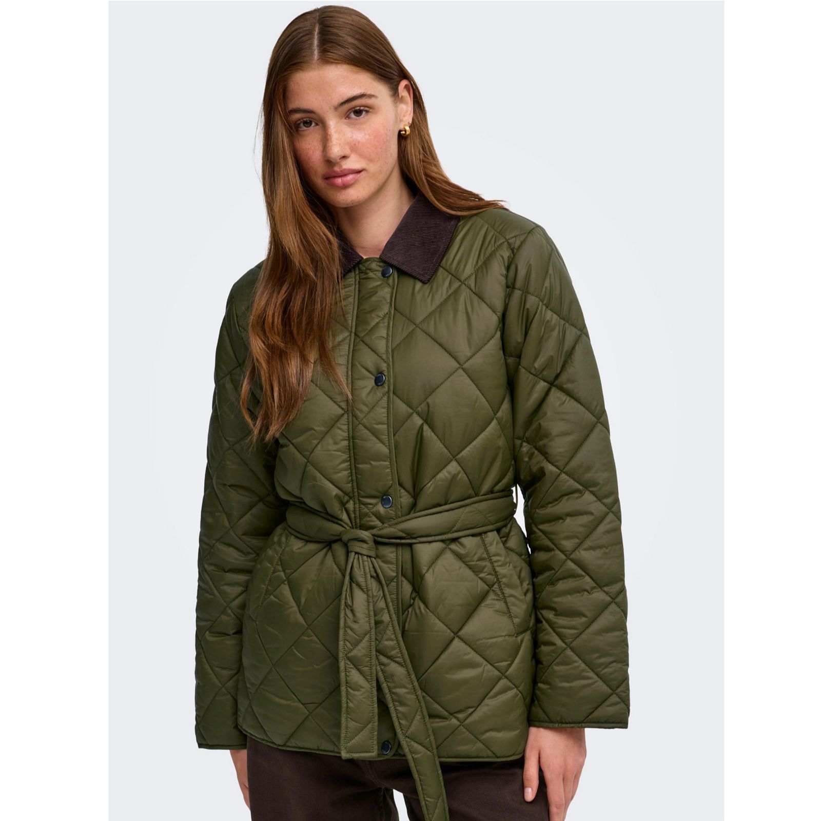 Only Tahia Cord Collar Quilted Jacket