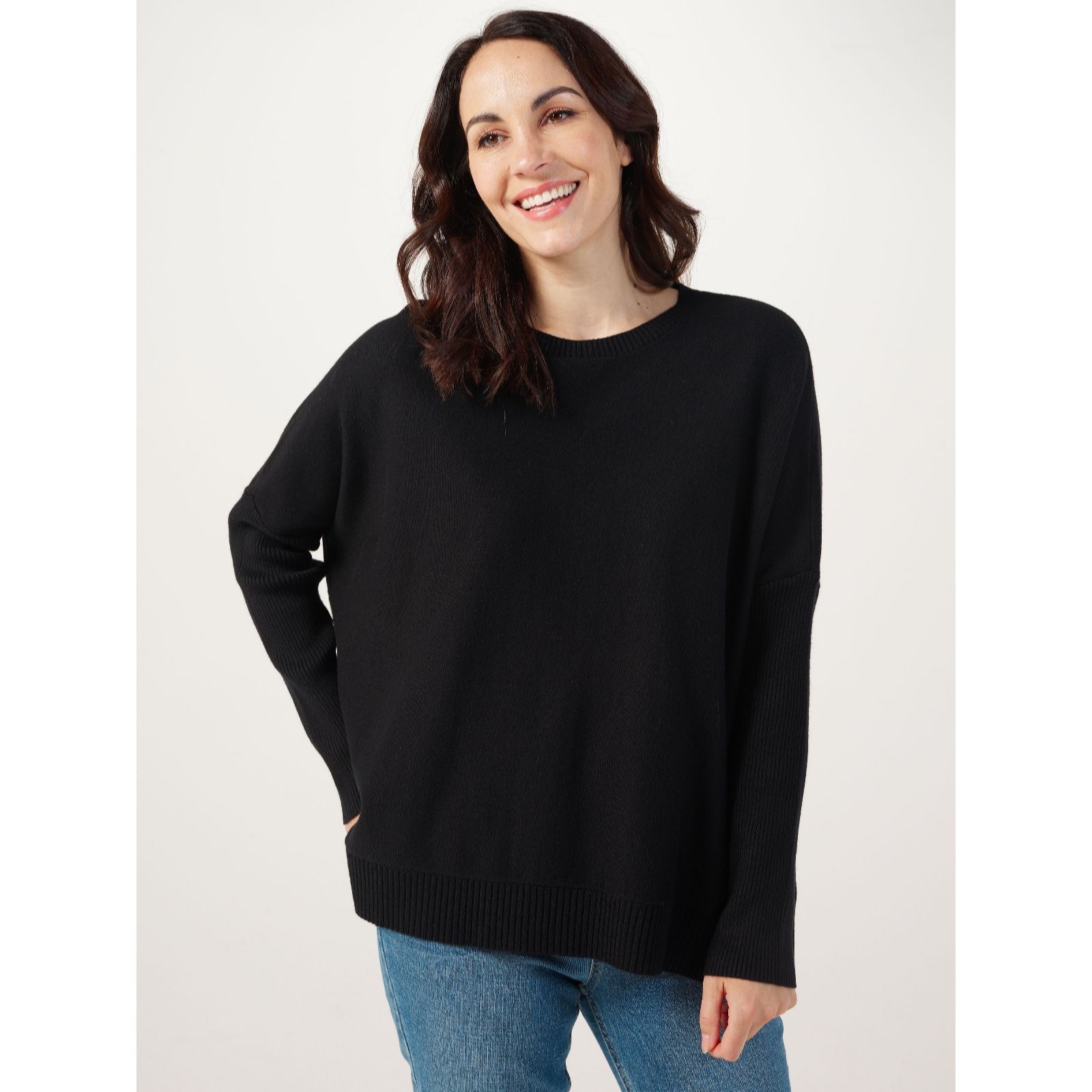 WynneLayers SoftKNIT Drop Shoulder Side Button Sweater - QVC UK