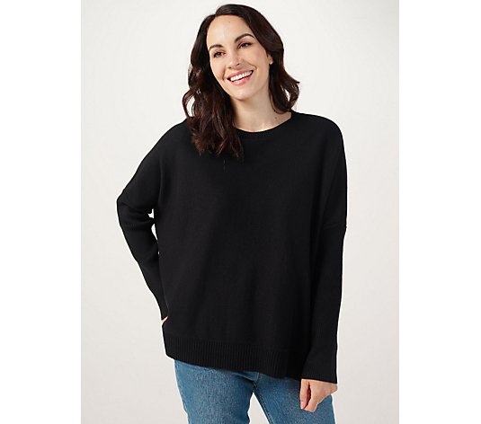 WynneLayers SoftKNIT Drop Shoulder Side Button Sweater