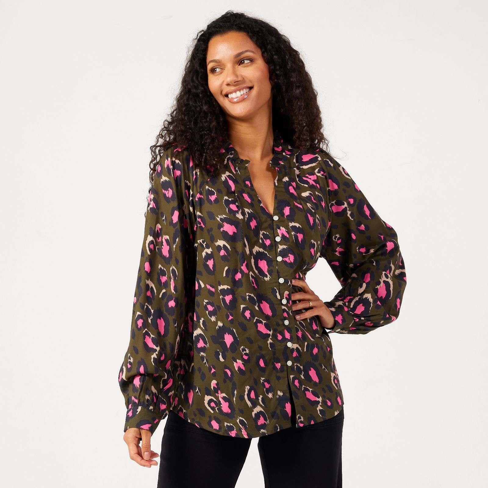 Denim & Co. Animal Print Blouse