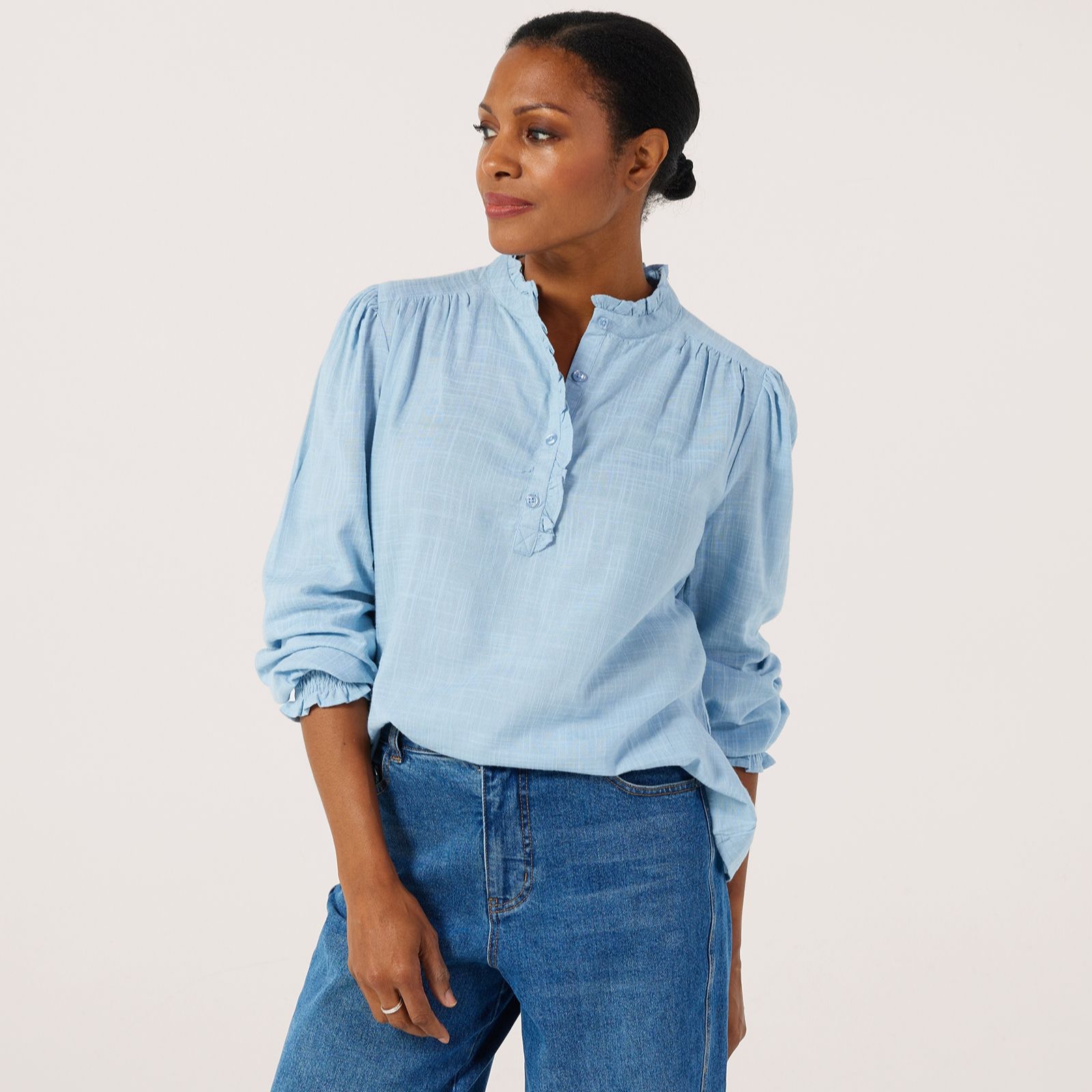 Denim & Co. Frill Detail Blouse