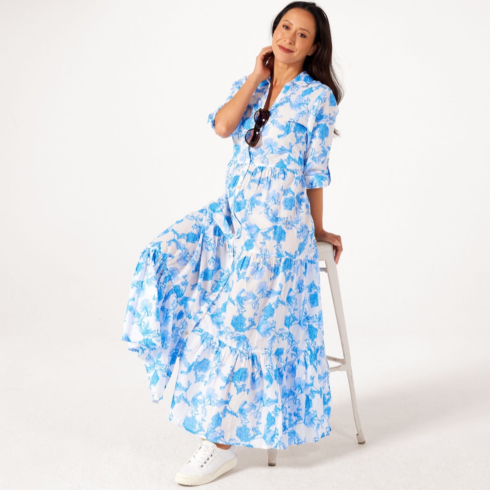 Saint Tropez Zus Printed Tiered Dress