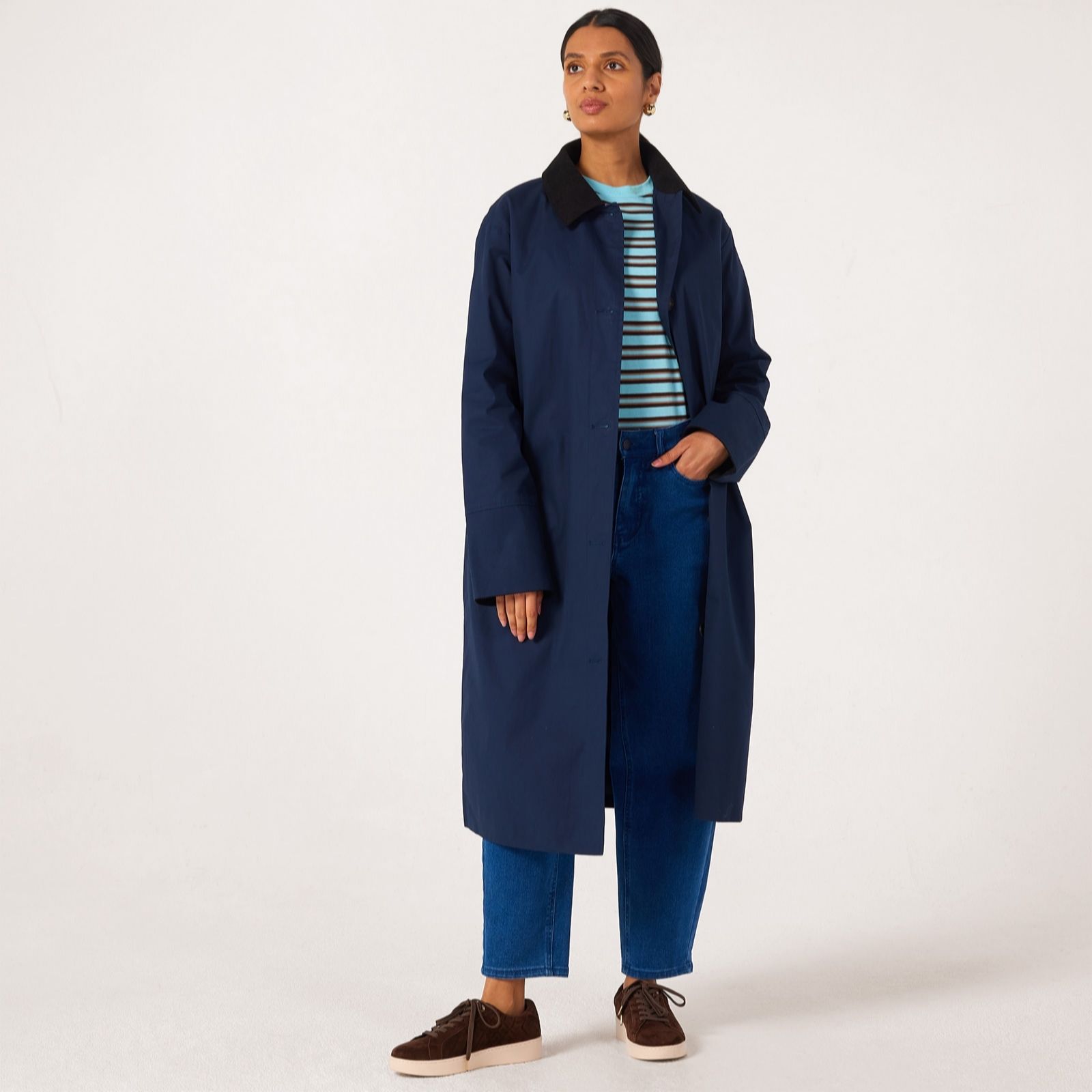 Ben De Lisi Waxed Coat With Contrast Collar