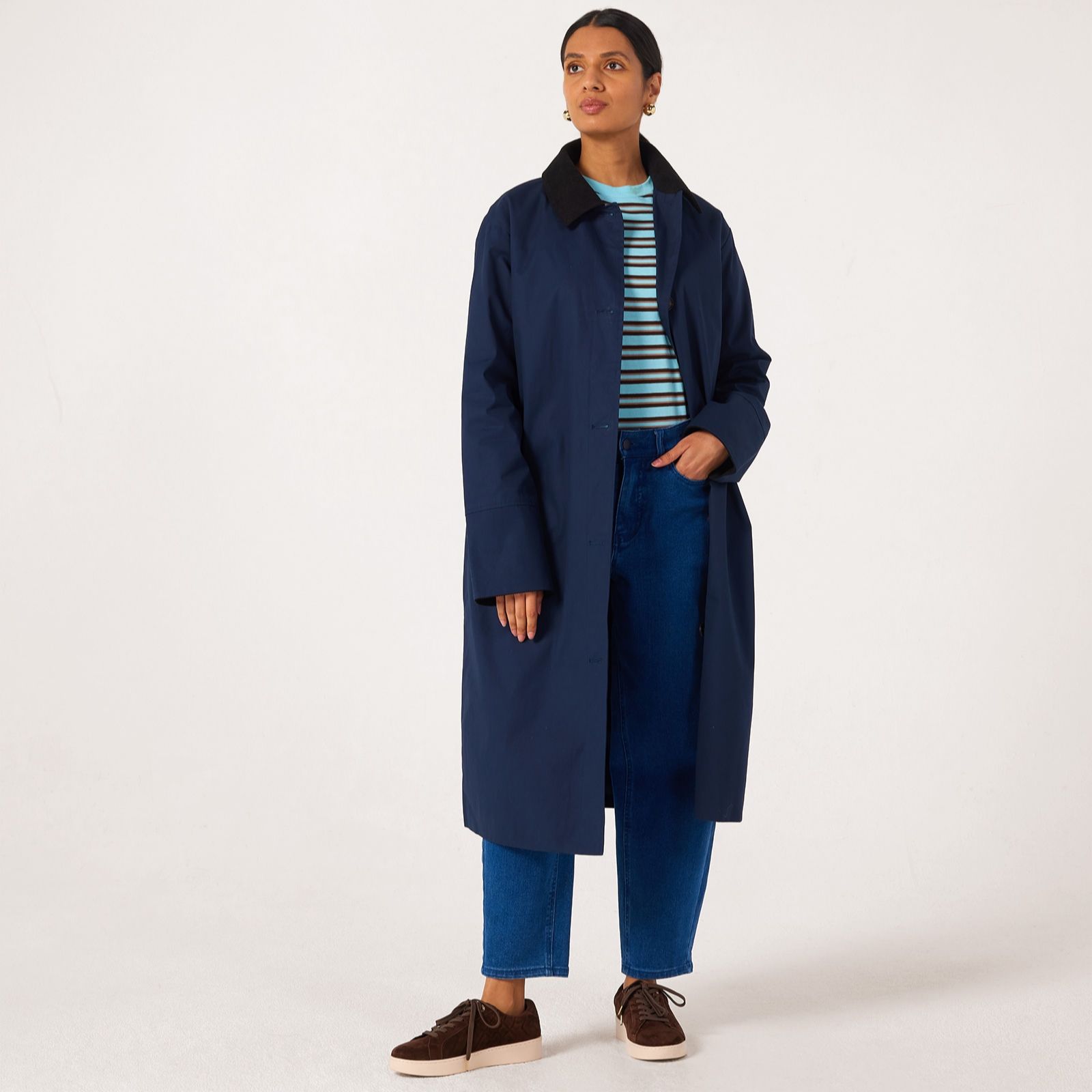 Ben De Lisi Waxed Coat With Contrast Collar