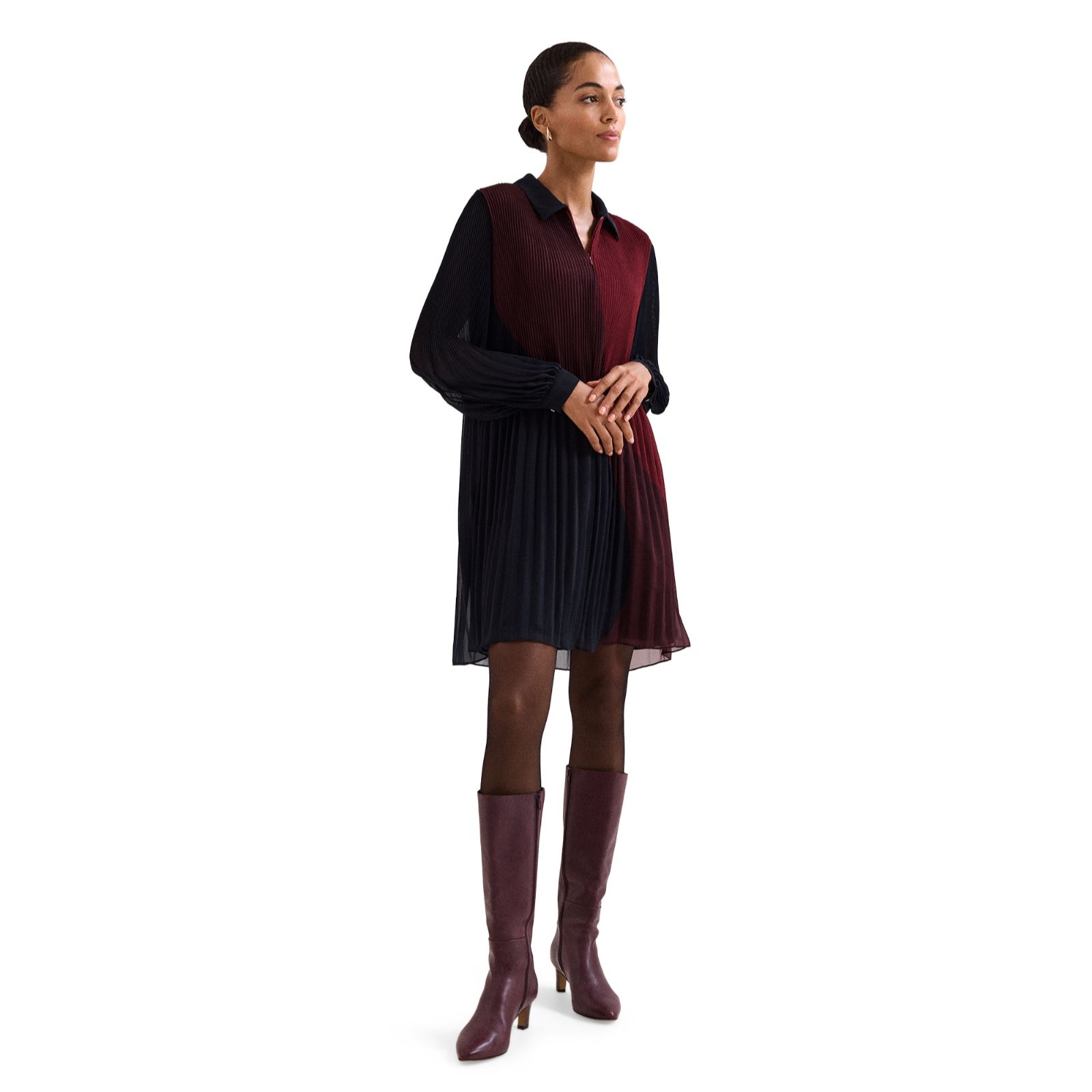Phase Eight Ella Colourblock Pleat Swing Dress