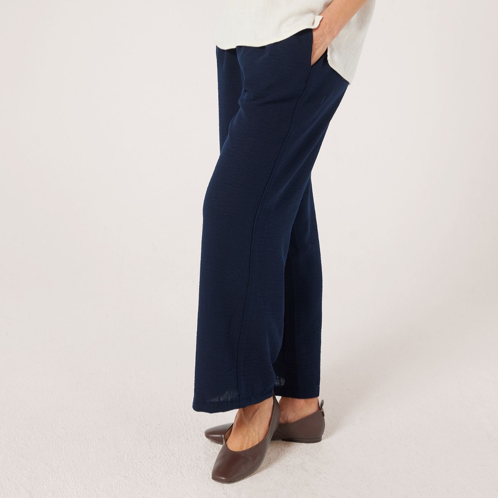 Kim & Co Linen Feel Olivia Wide Leg Standard Trousers