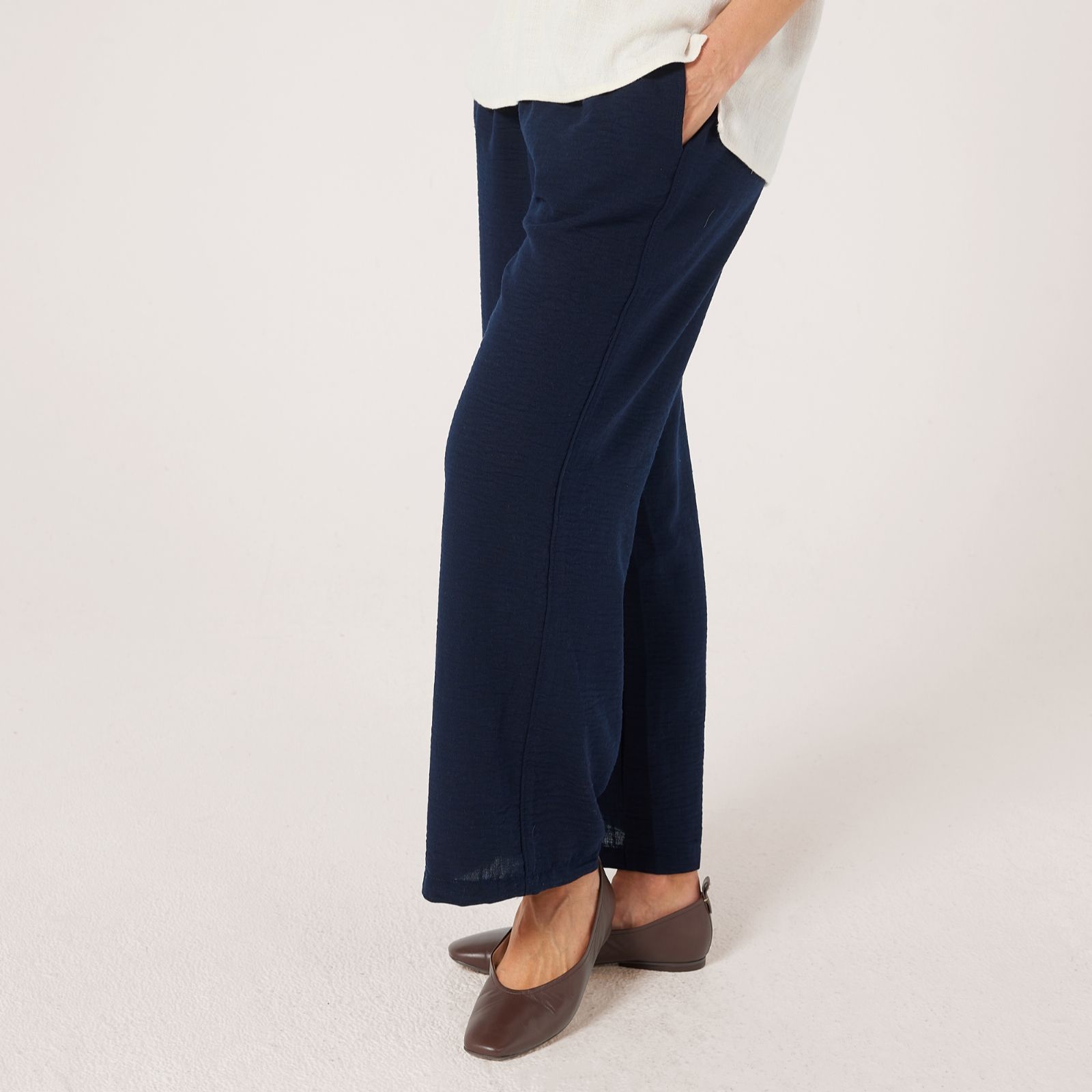 Kim & Co Linen Feel Olivia Wide Leg Standard Trousers