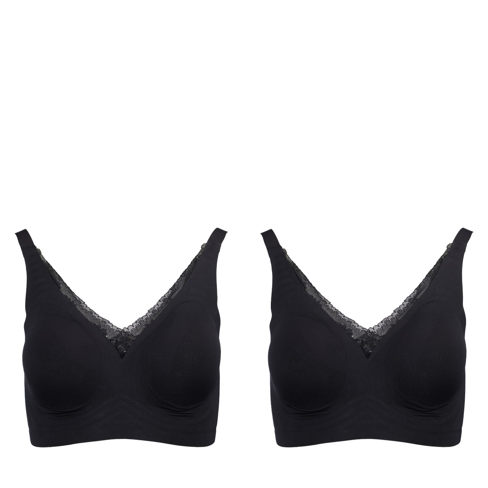 Rhonda Shear Lace Detail Gel Bra with Back Closure 2 Pack