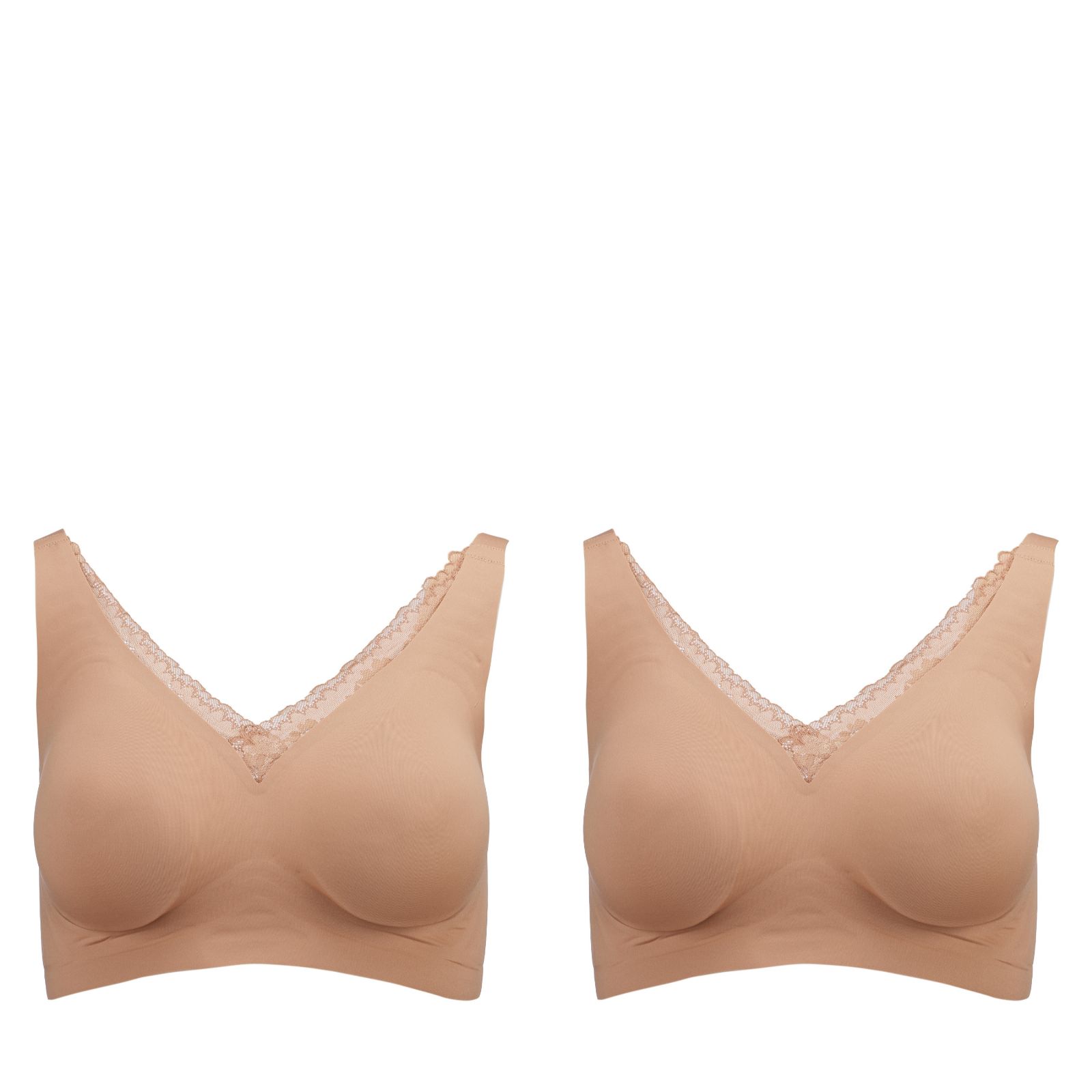 Rhonda Shear Lace Detail Gel Bra with Back Closure 2 Pack