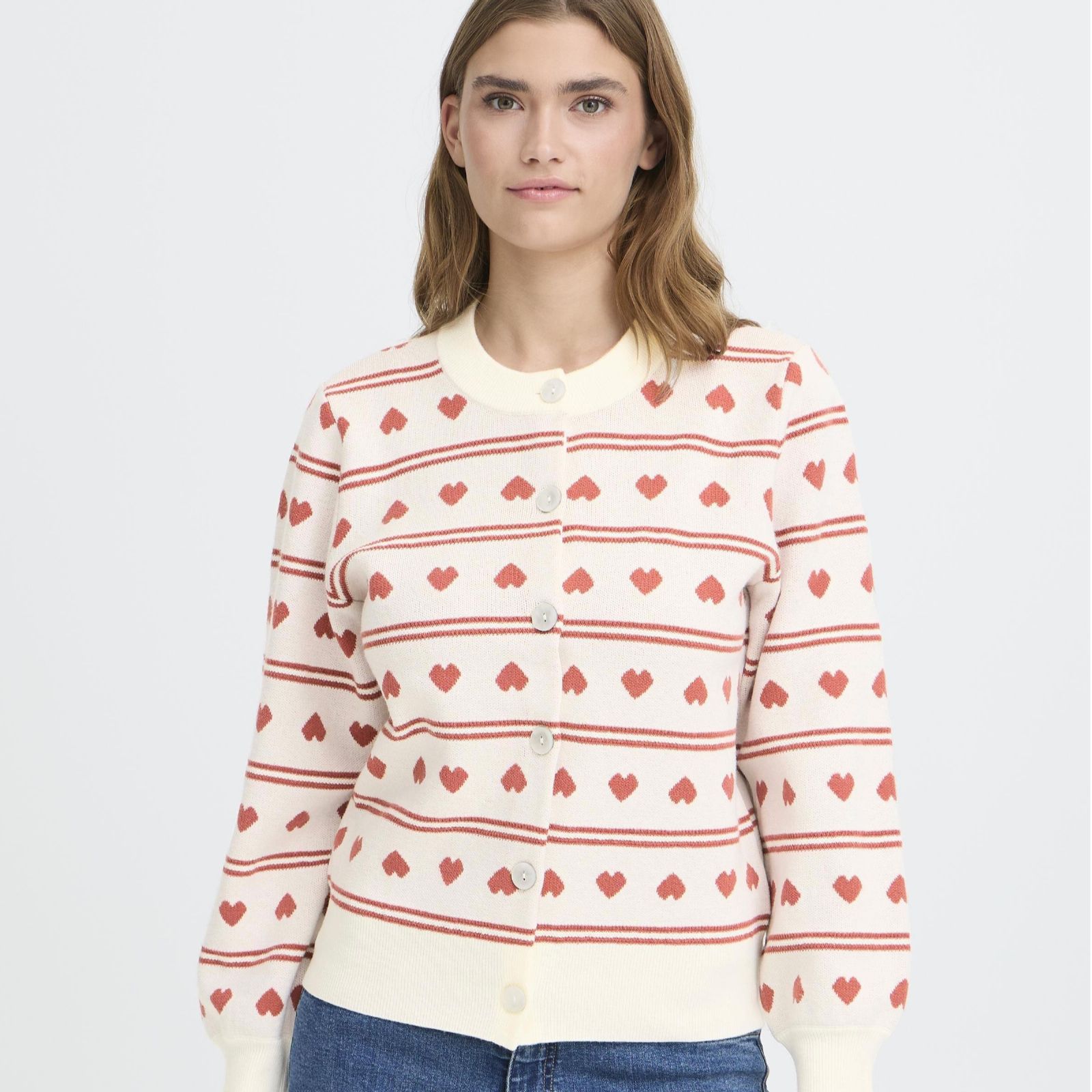 ICHI Brielle Heart Cardigan