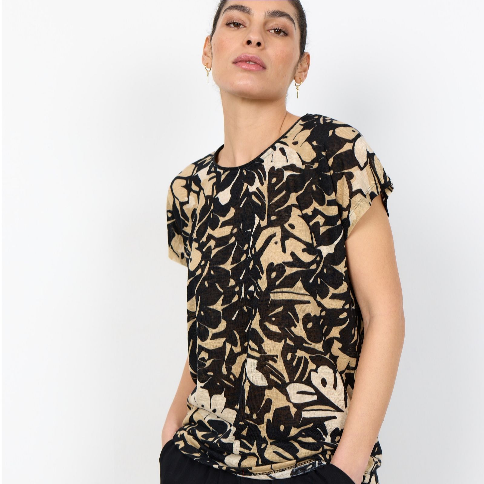 SOYACONCEPT Aretha Printed Short Sleeve Top