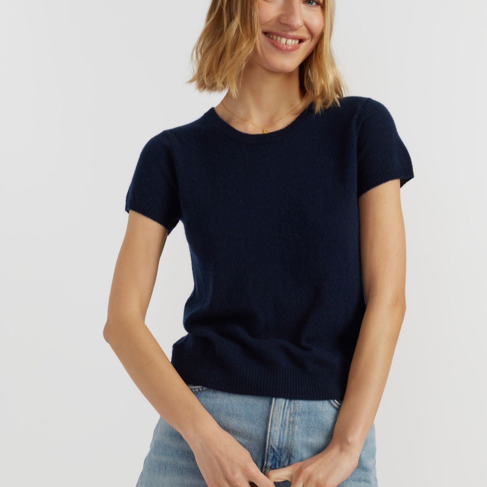 Chinti & Parker 100% Cashmere Short Sleeve Top