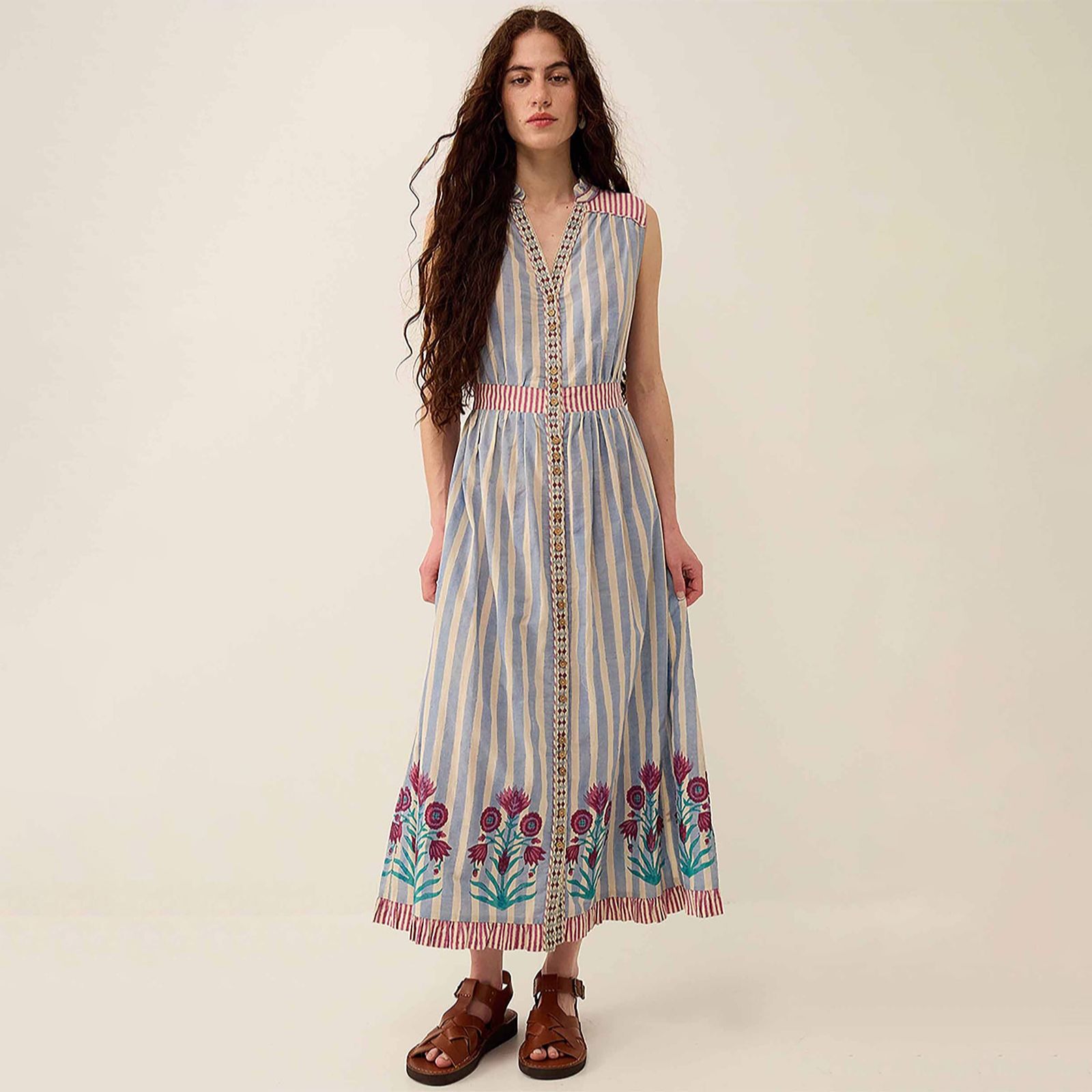 East Reyna Embroidered Denim Dress