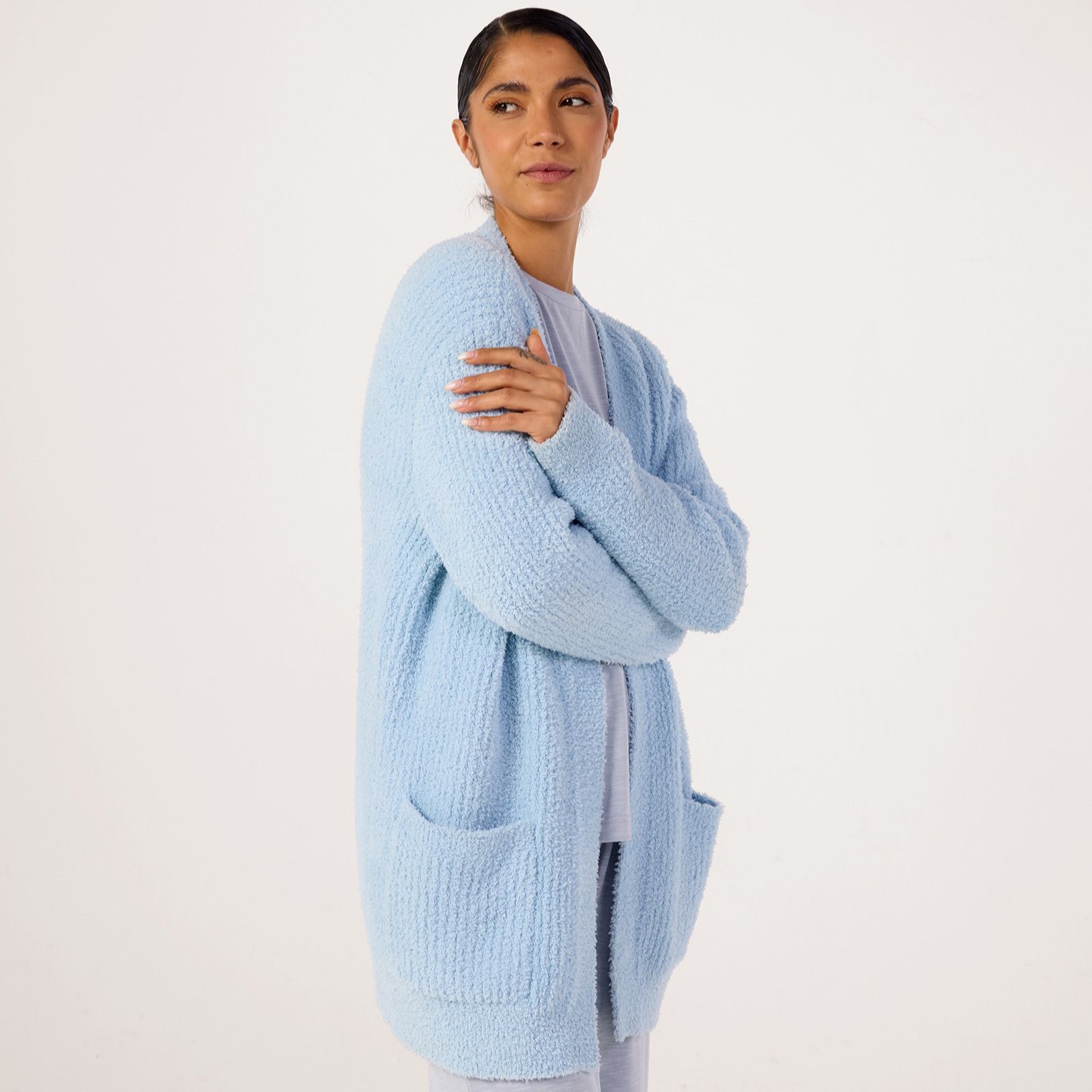 Cozee Home Plain Featherknit E2E Cardigan