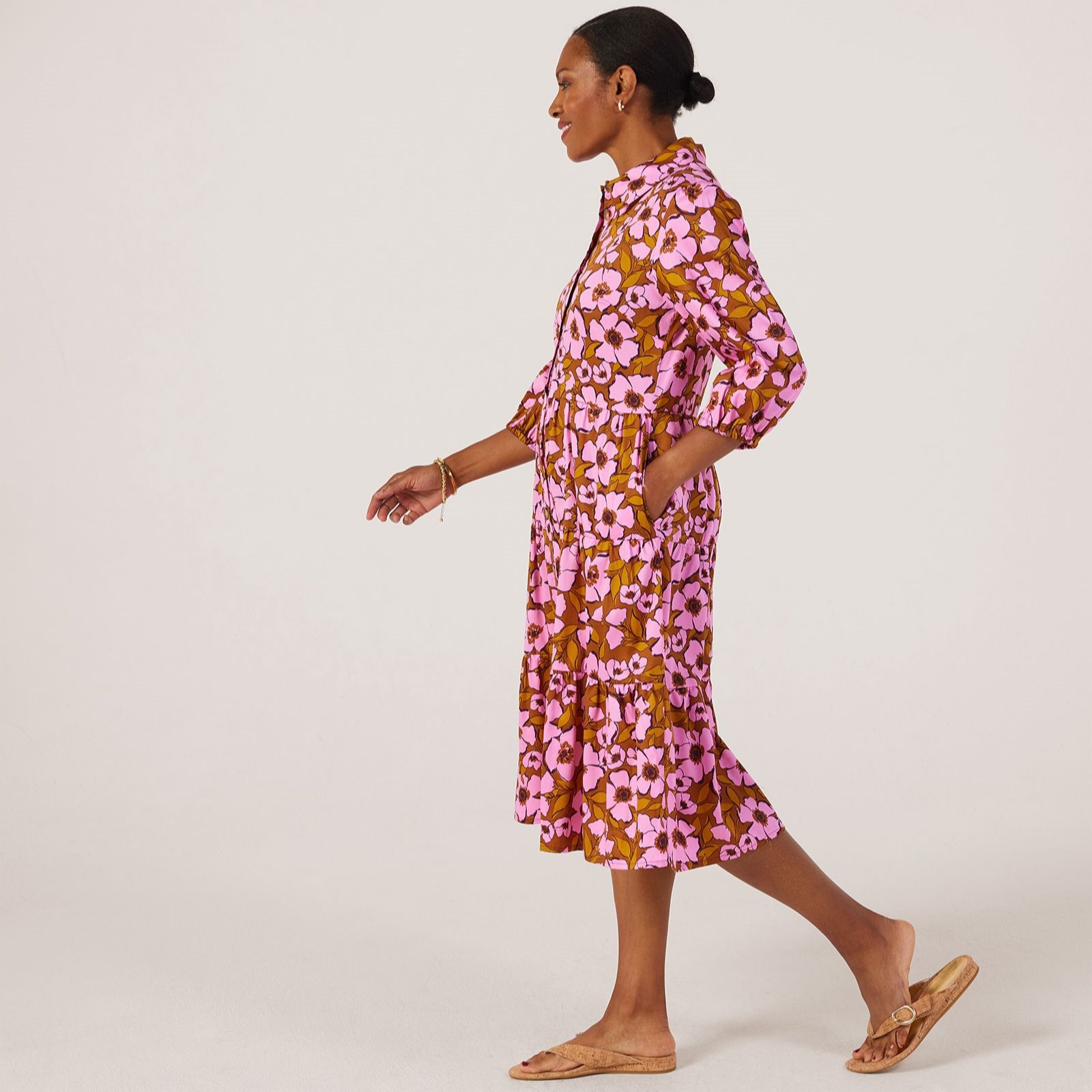 Helene Berman Floral Print Dress