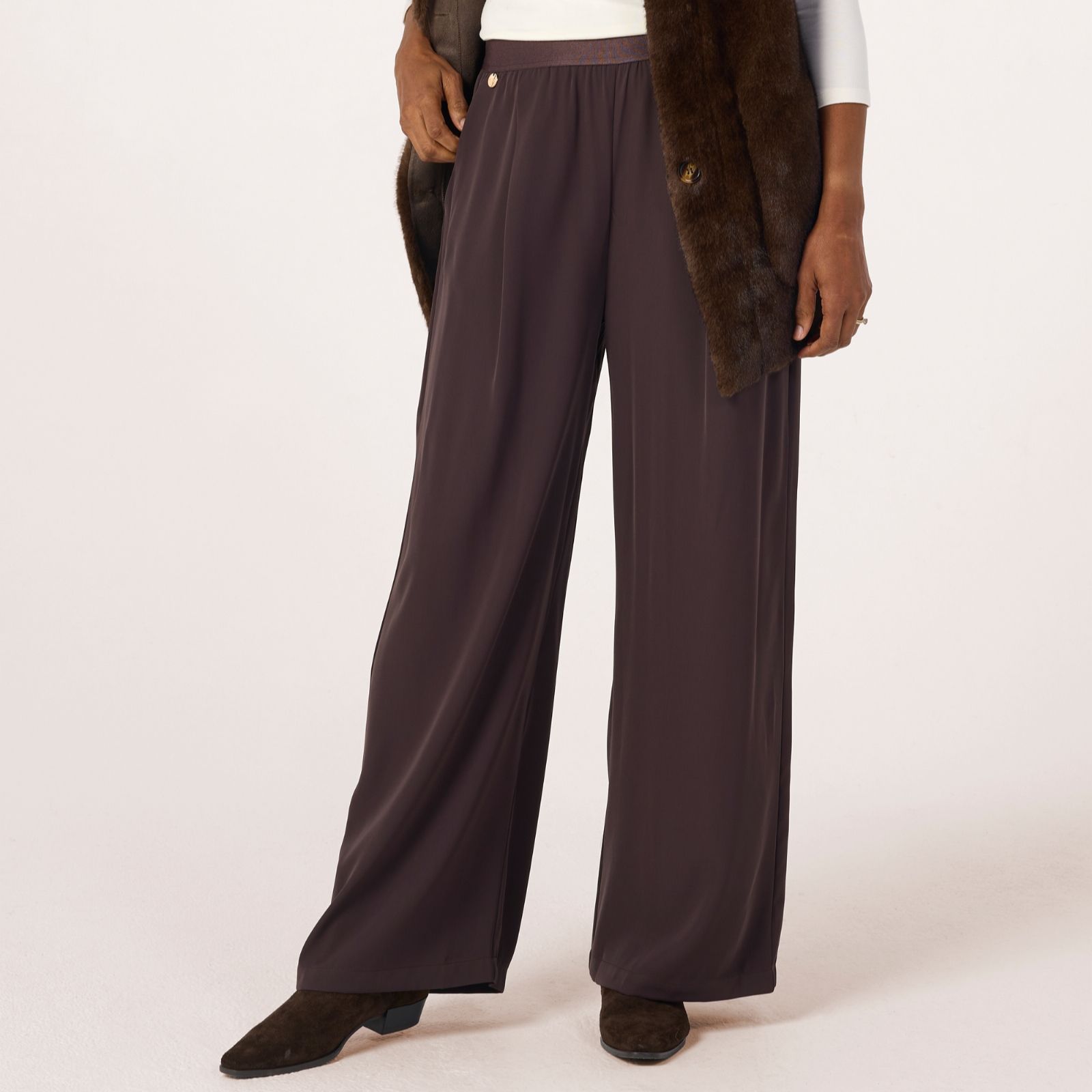 Malissa J Wide Leg Trousers with Sparkle Elasticated Wasitband