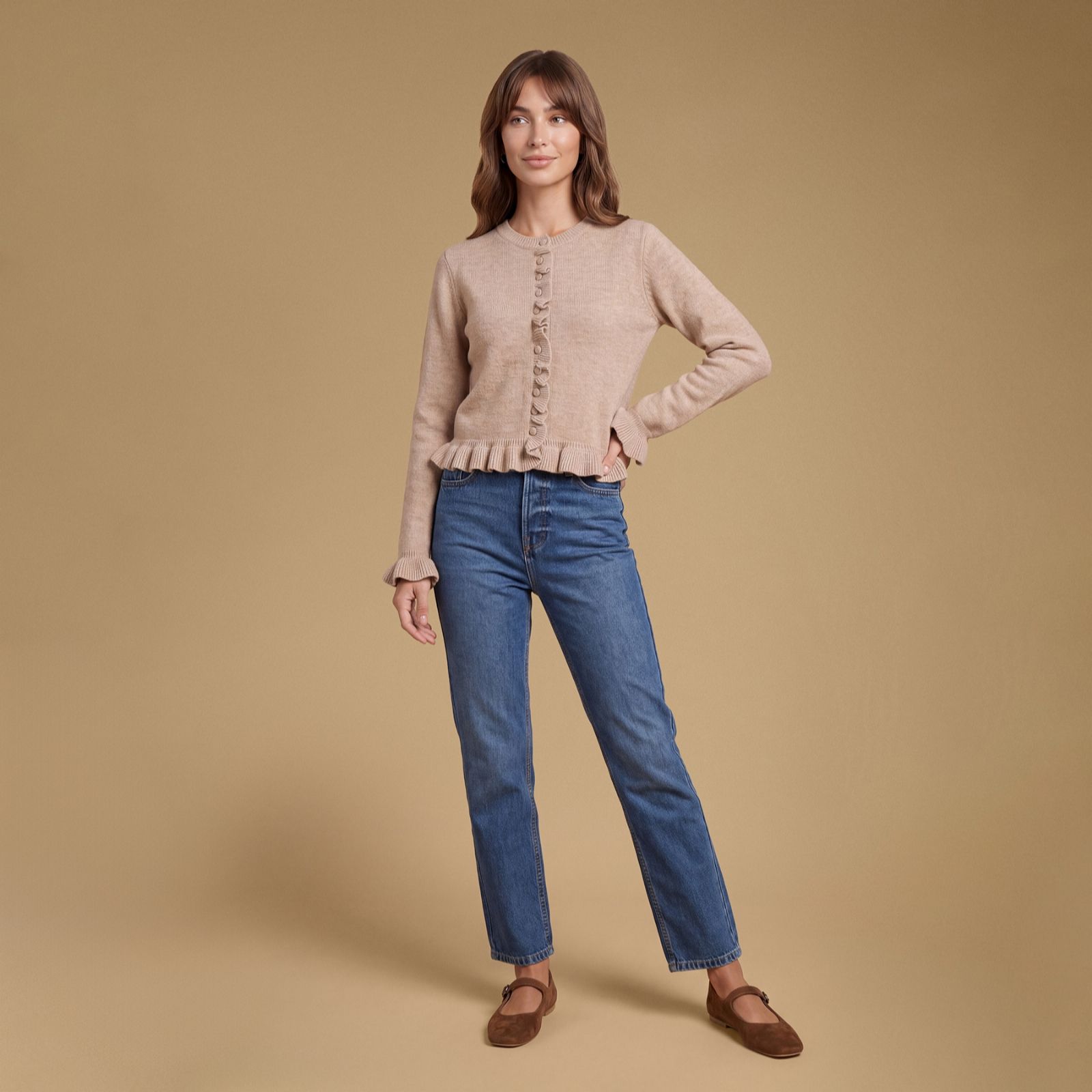 Oasis Frill Detail Butto Up Cardigan