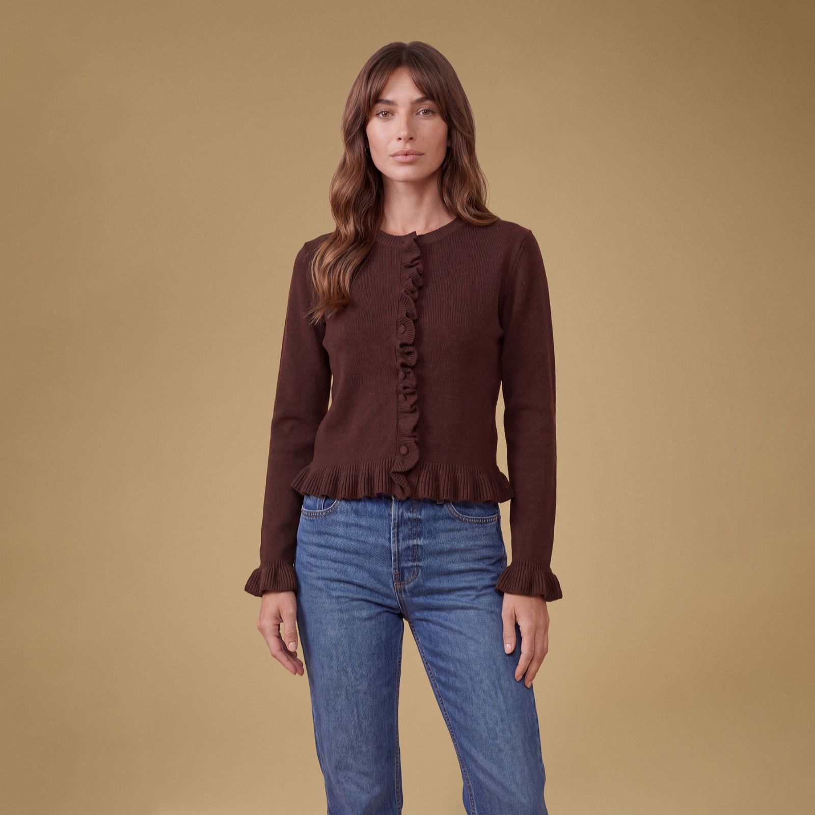 Oasis Frill Detail Butto Up Cardigan