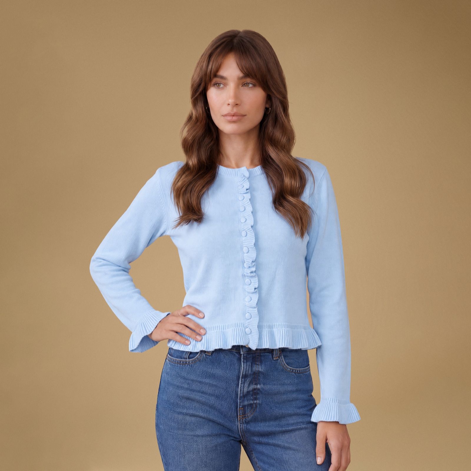 Oasis Frill Detail Butto Up Cardigan