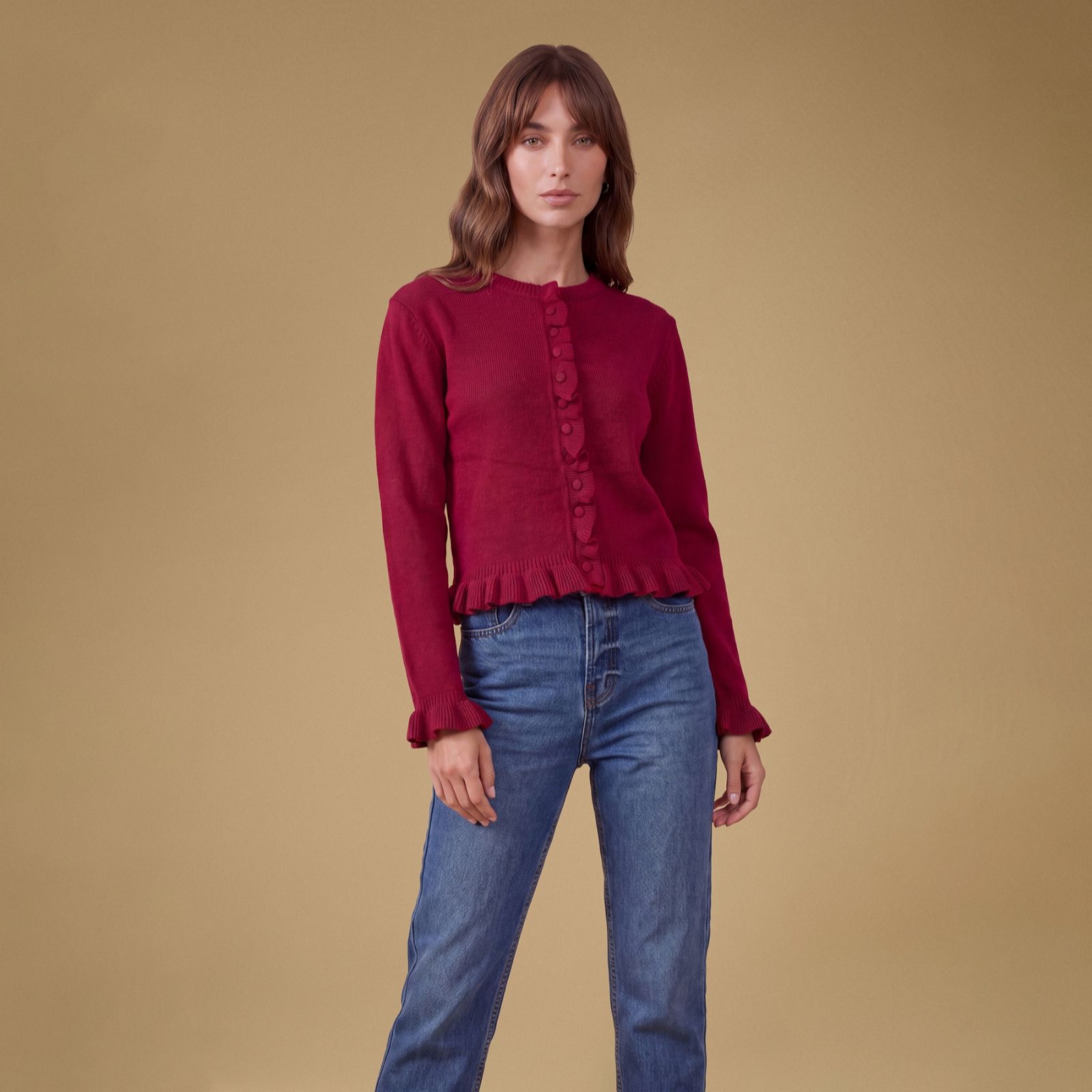 Oasis Frill Detail Butto Up Cardigan