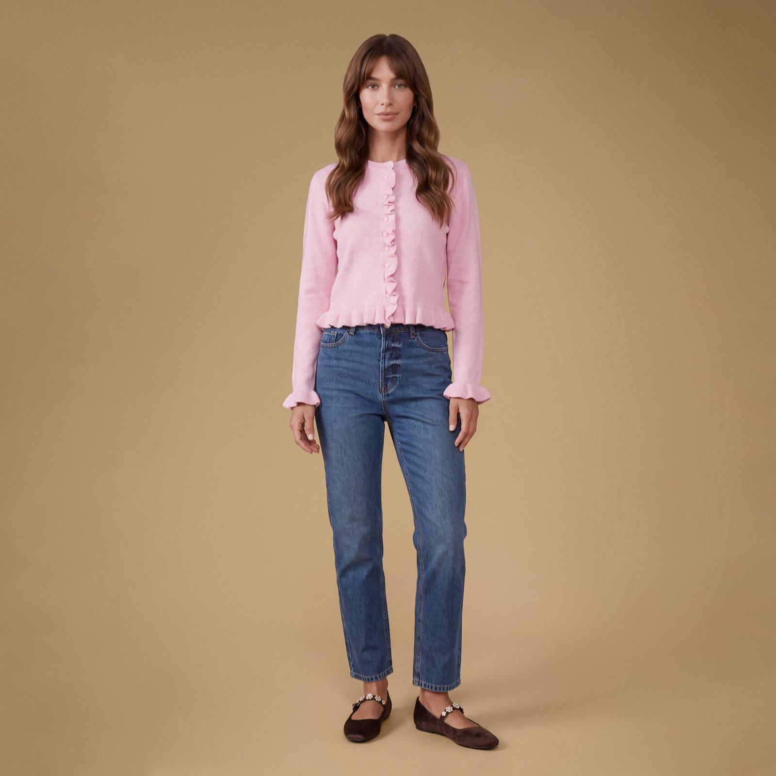 Oasis Frill Detail Butto Up Cardigan