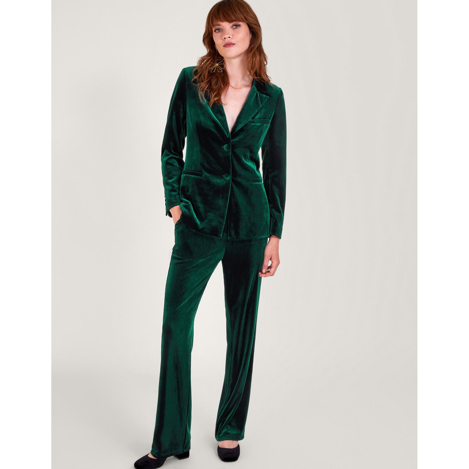 Monsoon Blake Velvet Fashion Suit Bootcut Trousers - QVC UK