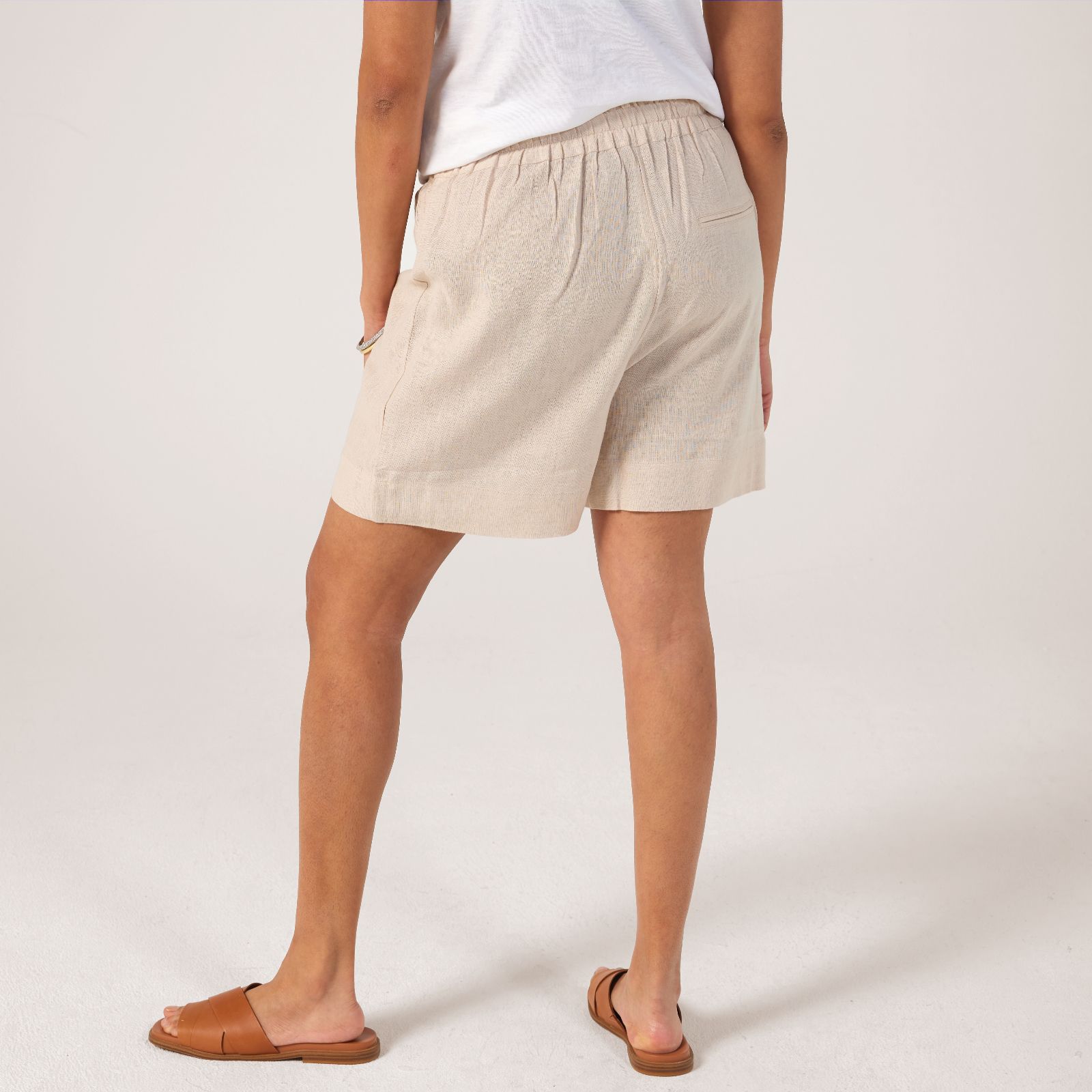 Only Linen Blend Short - QVC UK