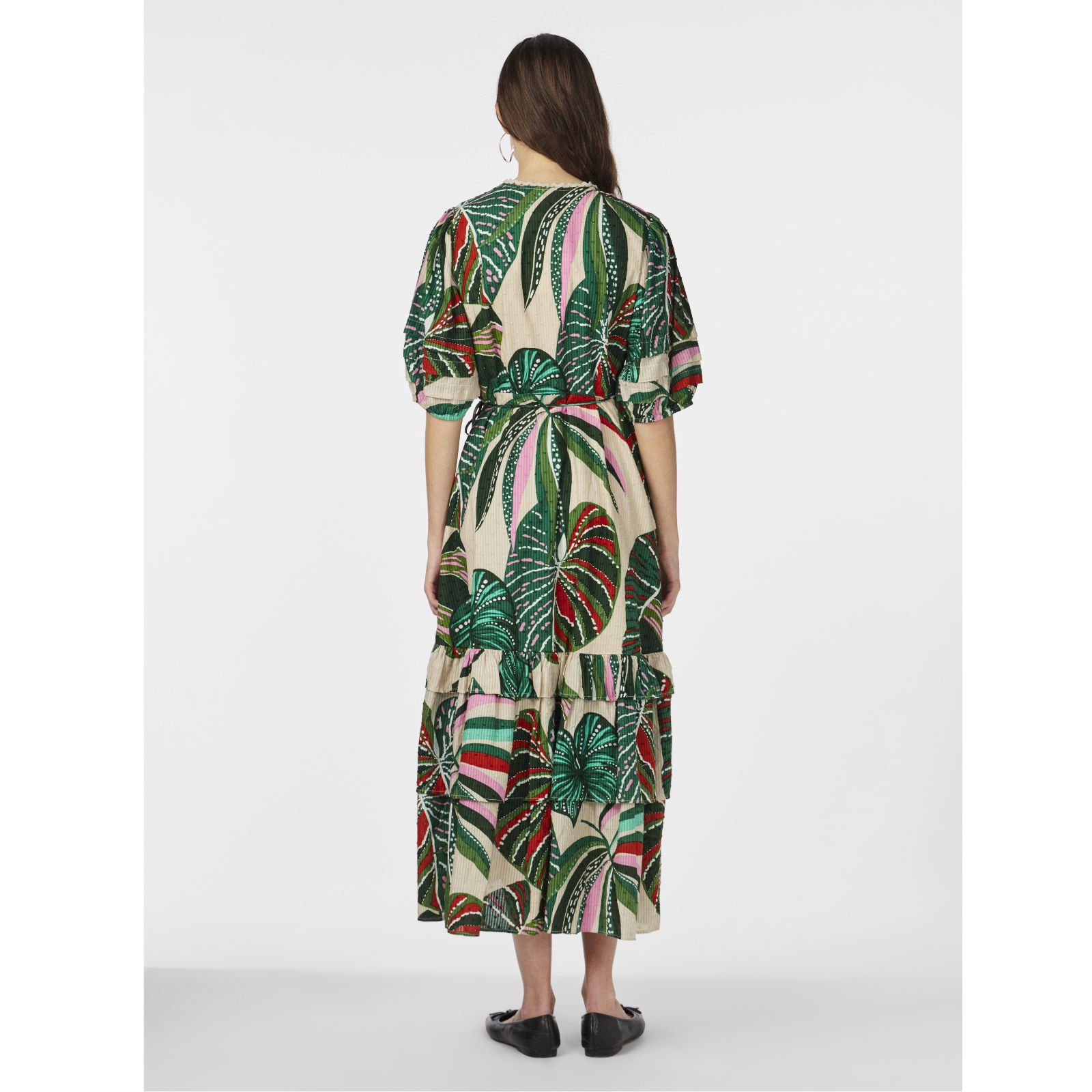 YAS Botanic Wrap Long Dress - QVC UK