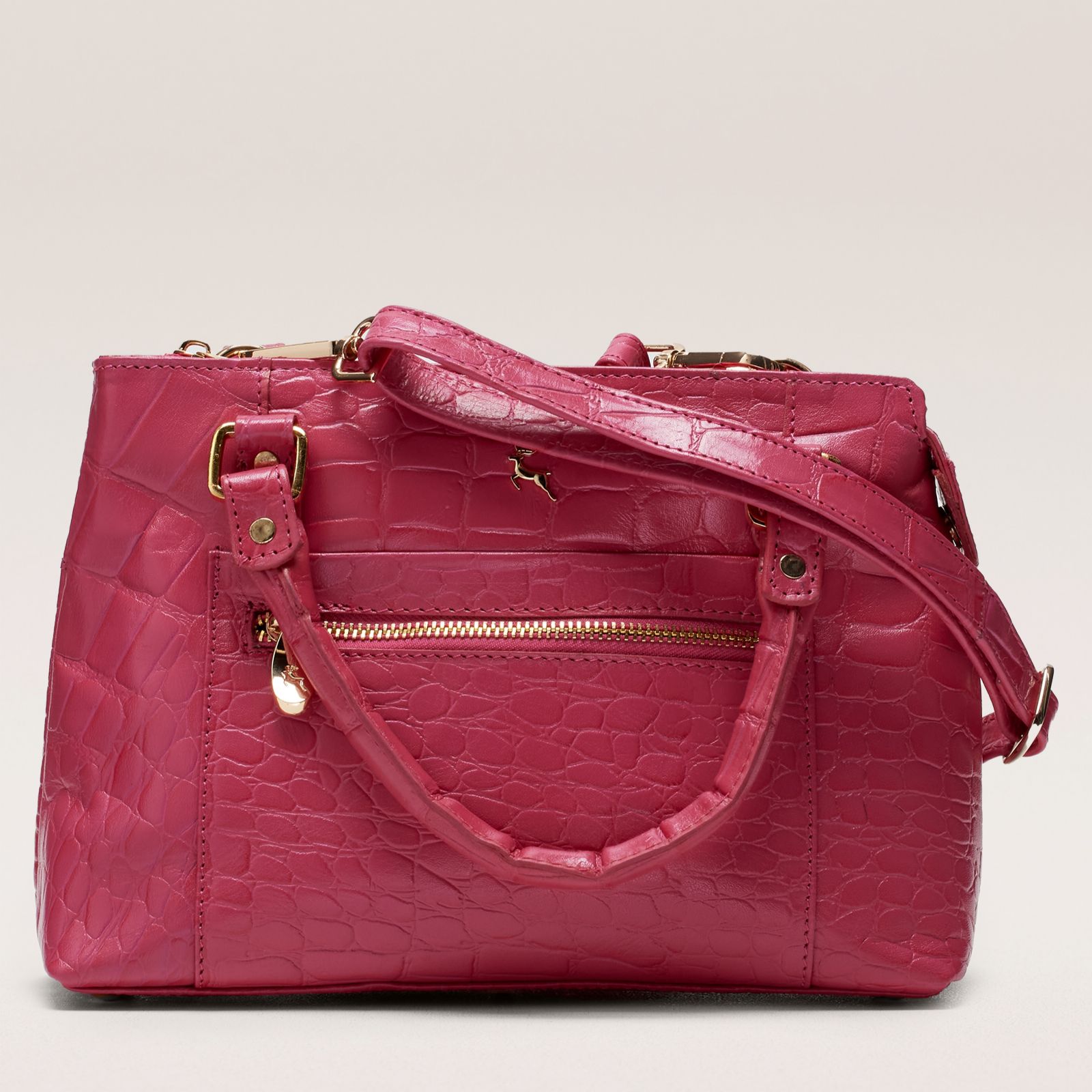 Ashwood Leather Croc Medium Multiway Bag QVC UK