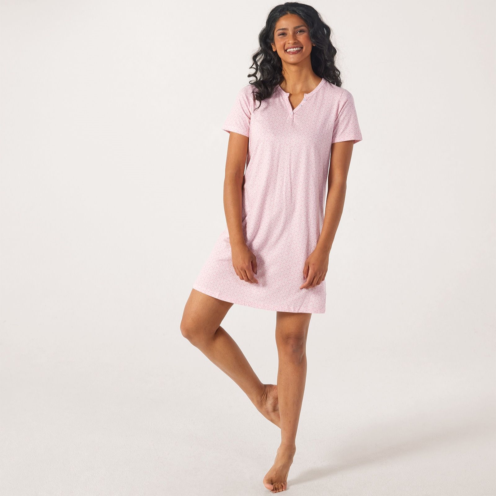Cozee Home Notch Collar Night Dress