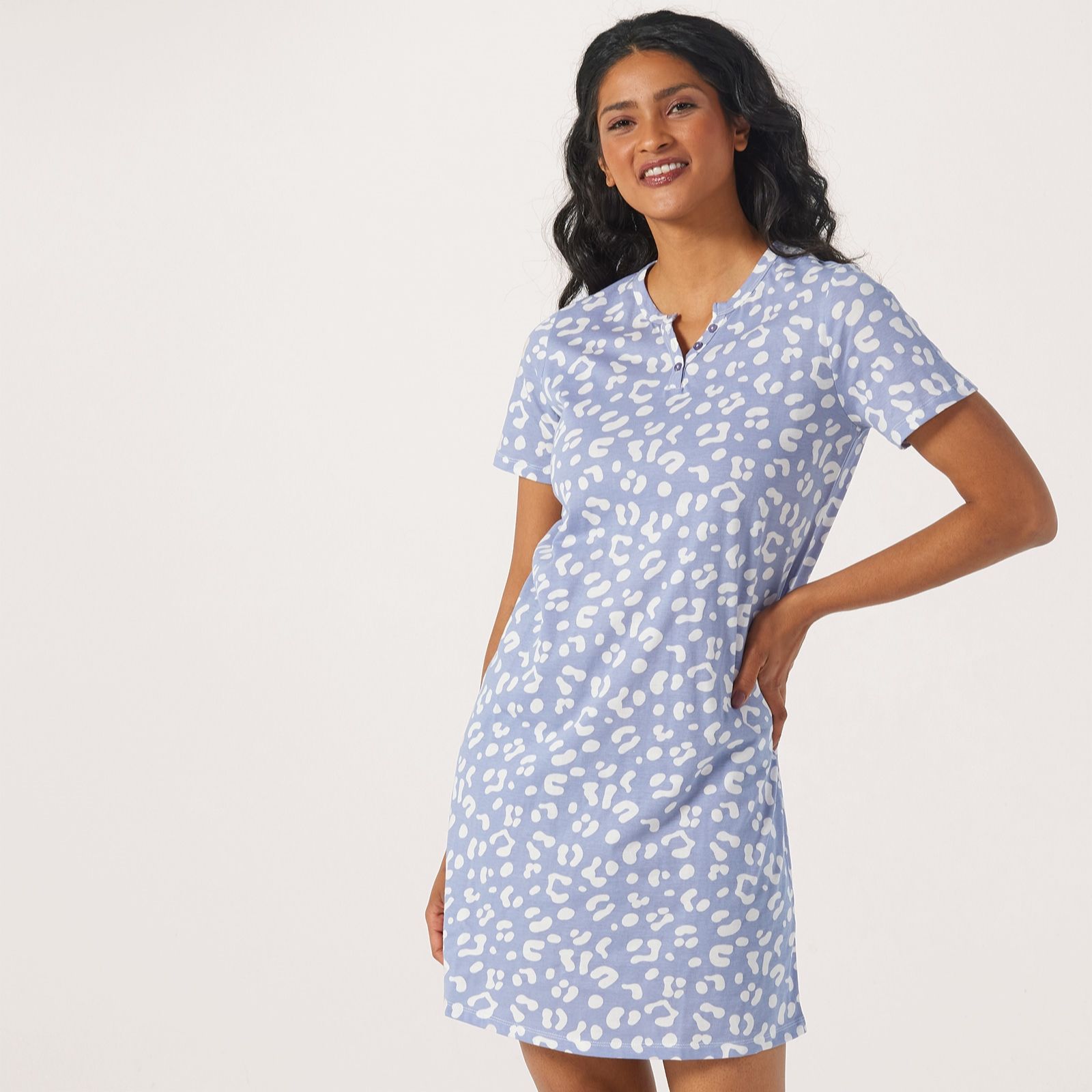 Cozee Home Notch Collar Night Dress