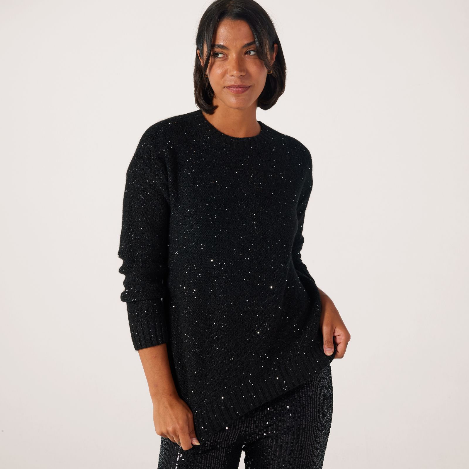 Denim & Co. Sparkly Festive Jumper