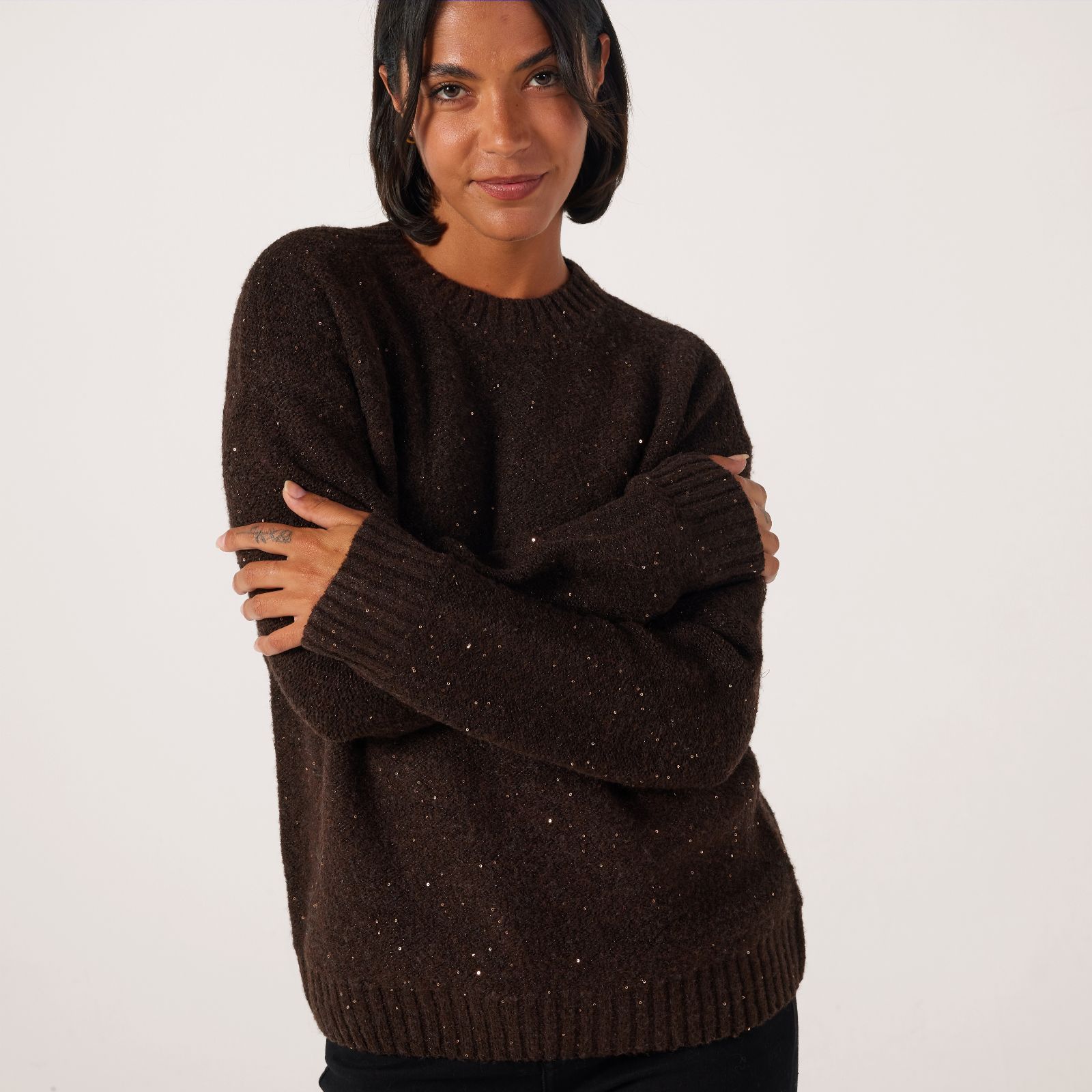 Denim & Co. Sparkly Festive Jumper