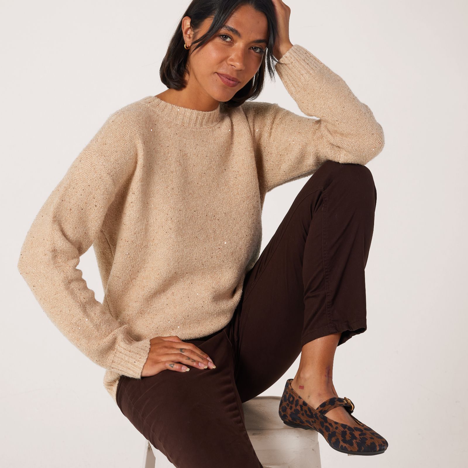 Denim & Co. Sparkly Festive Jumper