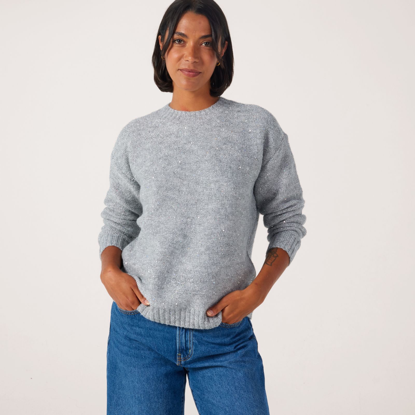 Denim & Co. Sparkly Festive Jumper