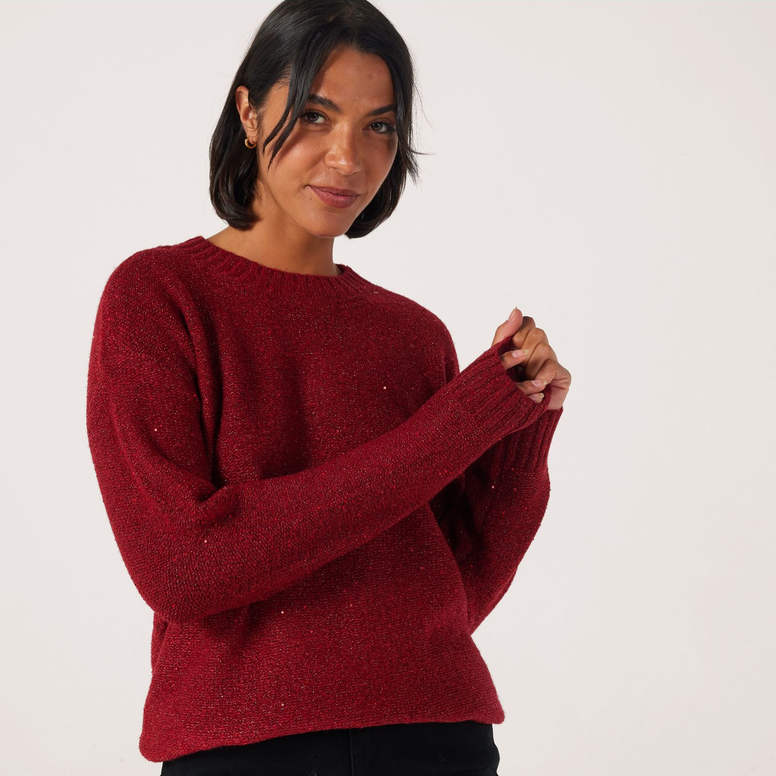 Denim & Co. Sparkly Festive Jumper
