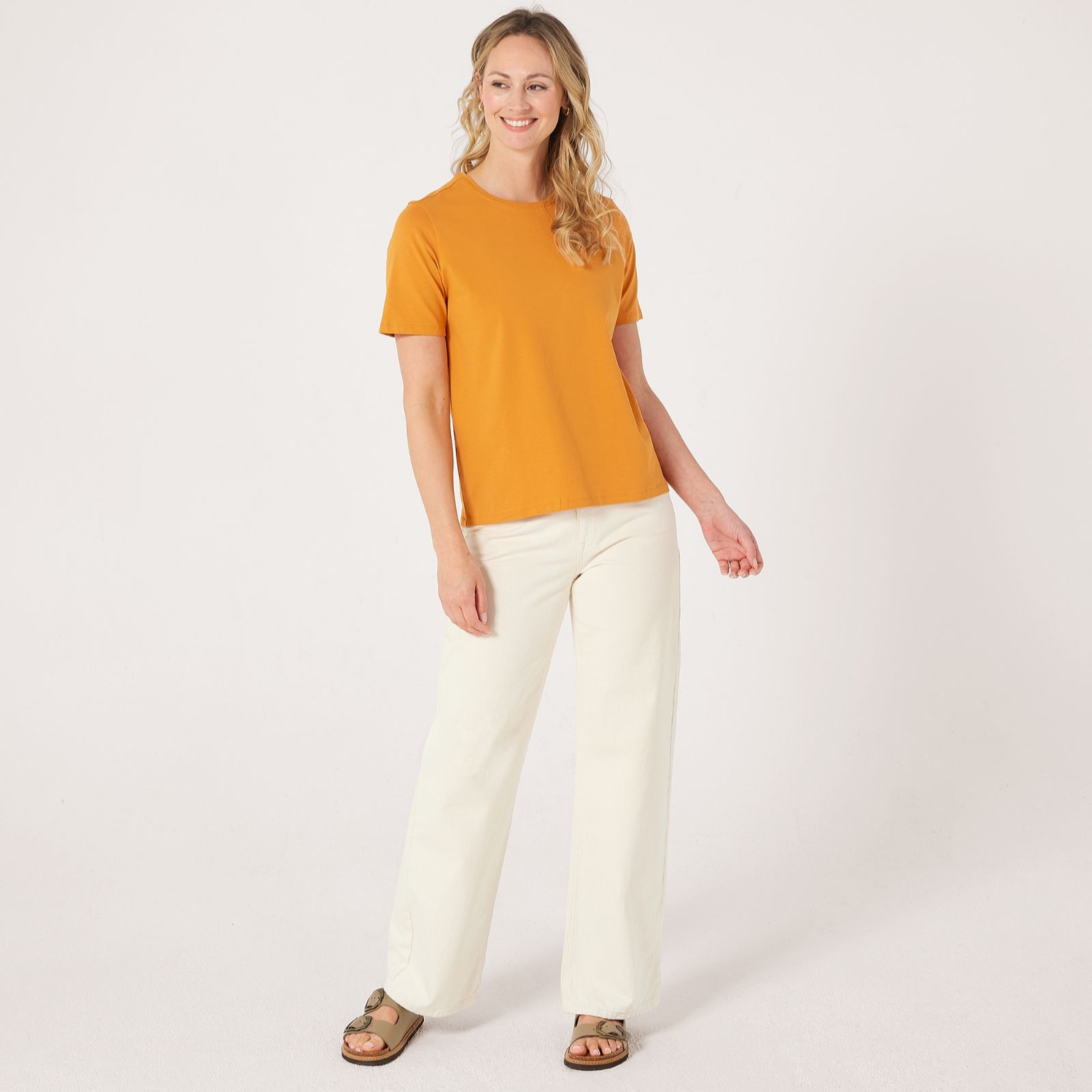 MarlaWynne Layers Cotton Span Short Sleeve Perfect Tee