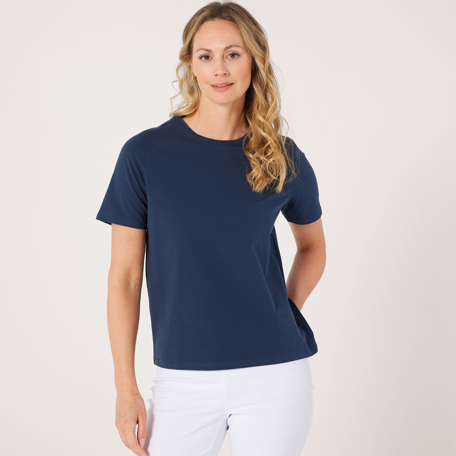 MarlaWynne Layers Cotton Span Short Sleeve Perfect Tee