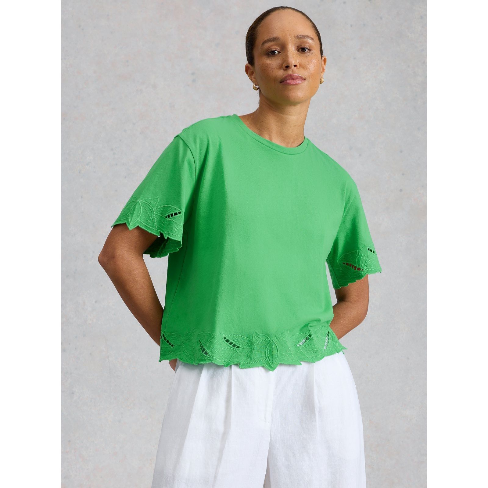 White Stuff Collen Cutwork Tee