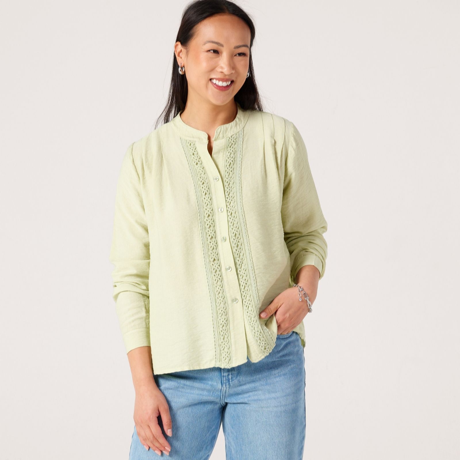 Izabel London Lace Trim Shirt
