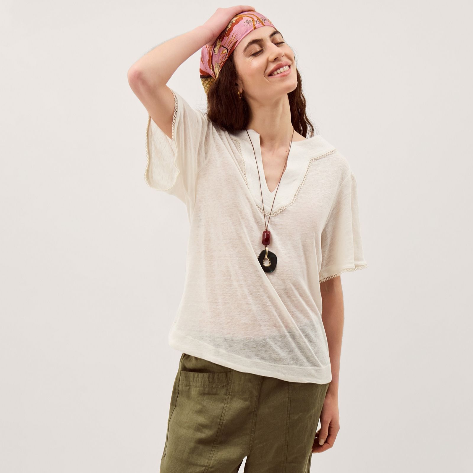 Monsoon Logan Linen T Shirt