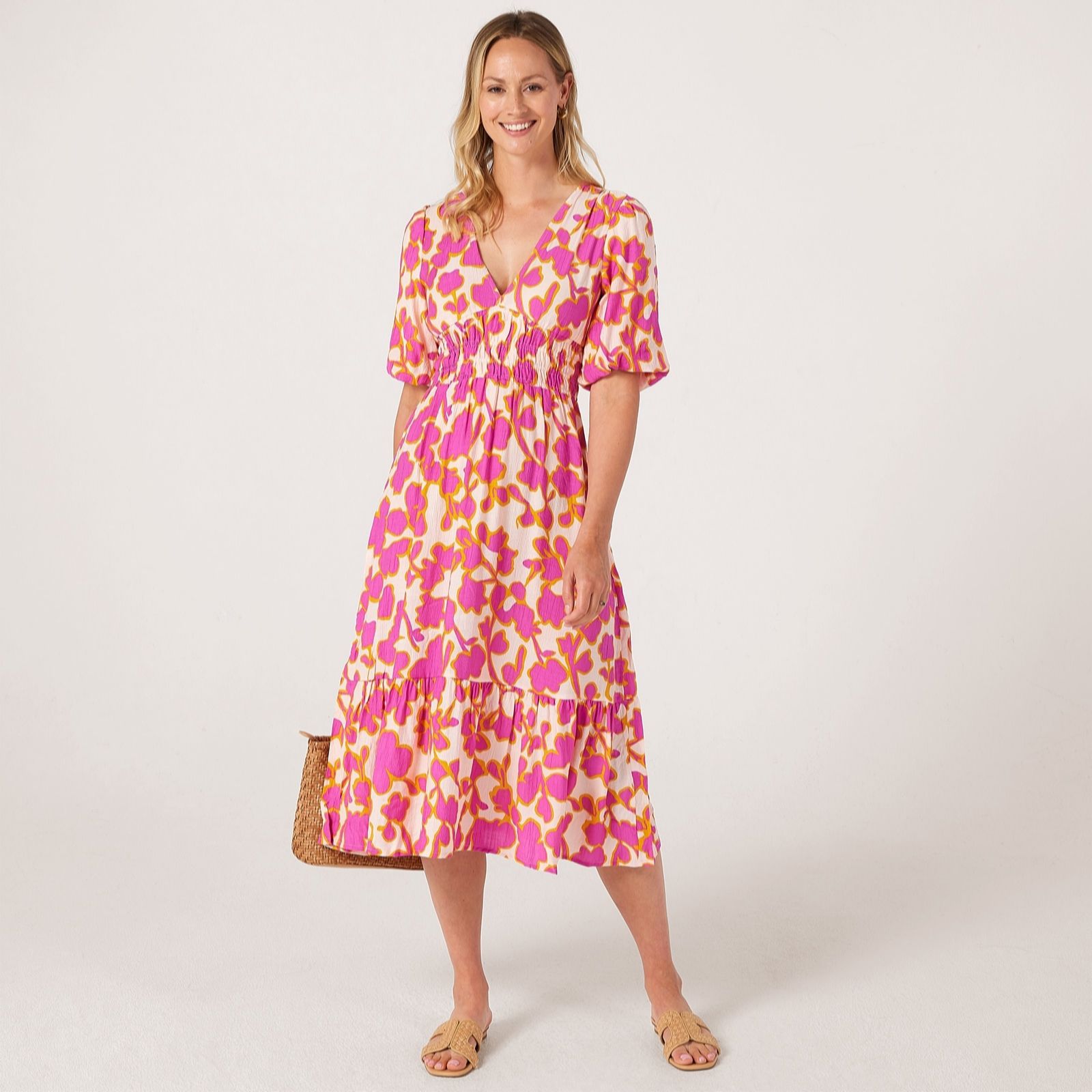 Only Auri V-Neck Midi Dress