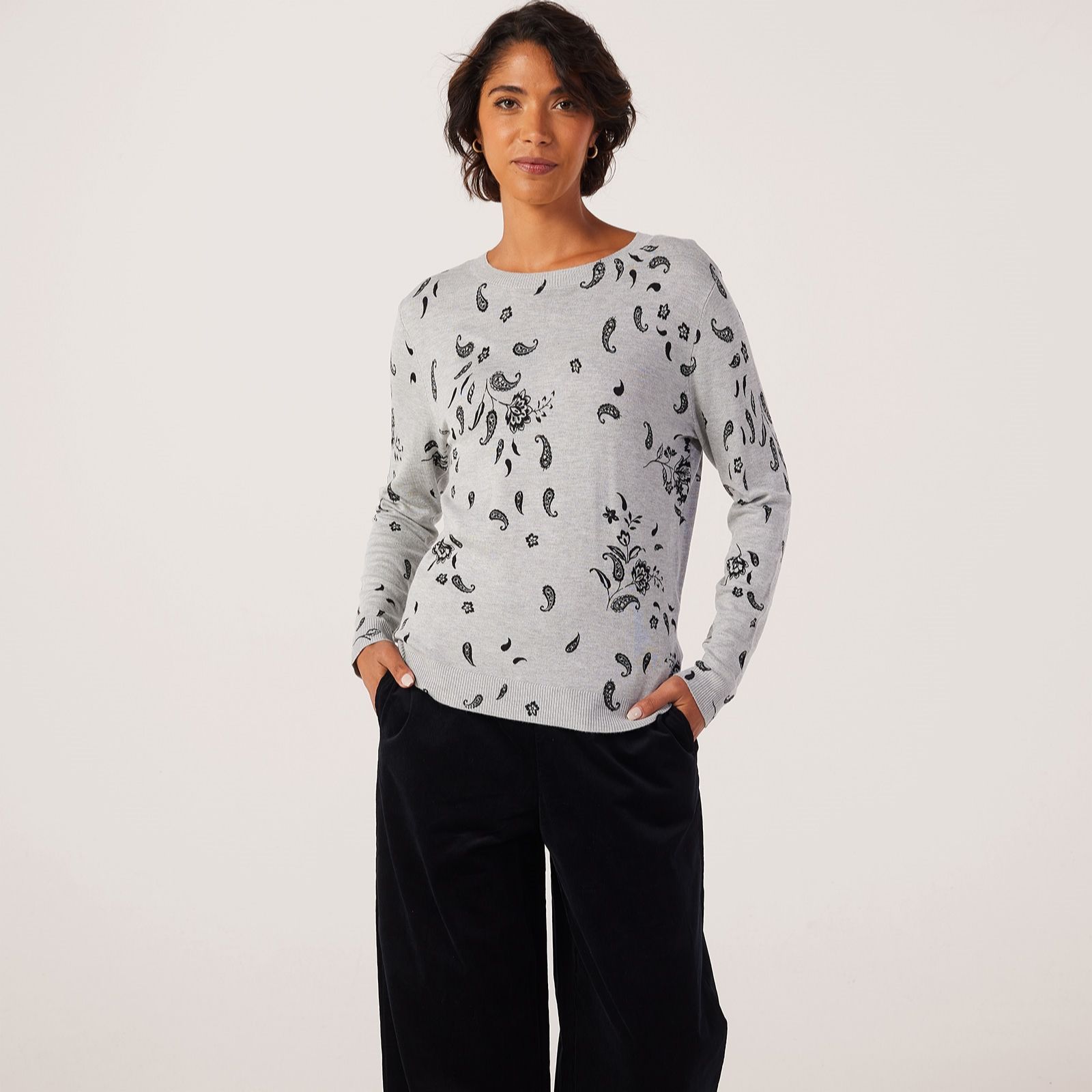 Denim & Co. Paisley Print Jumper