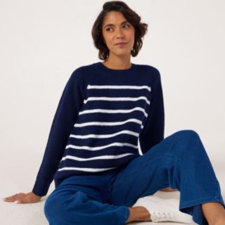 Denim & Co. Striped Round Neck Jumper