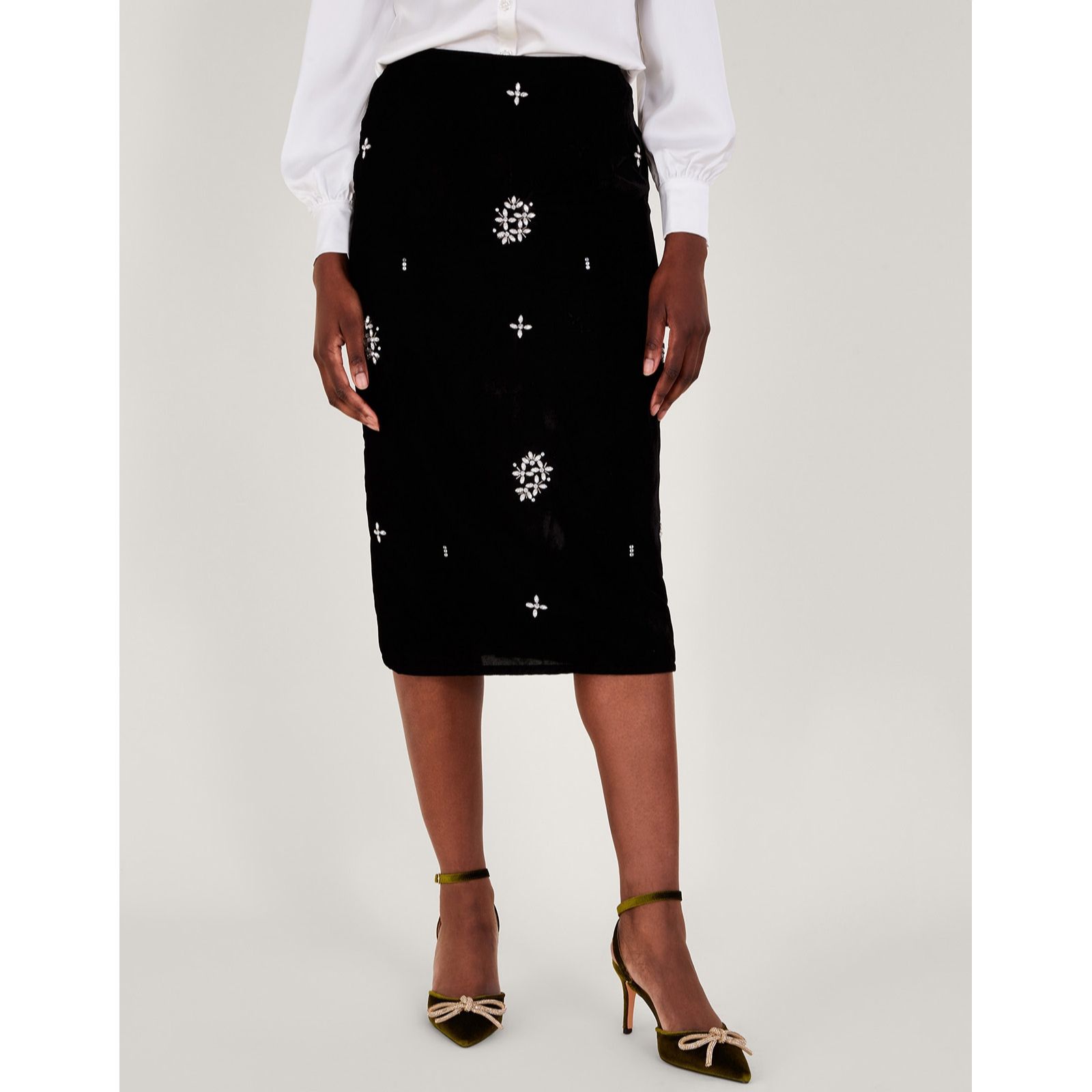 Black knee hotsell length skirt qvc