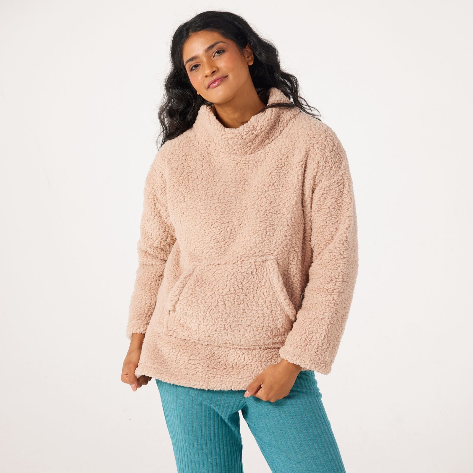 Cozee Home Borg Funnel Neck Top