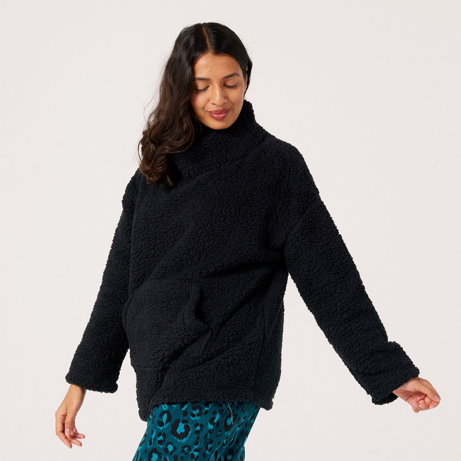 Cozee Home Borg Funnel Neck Top